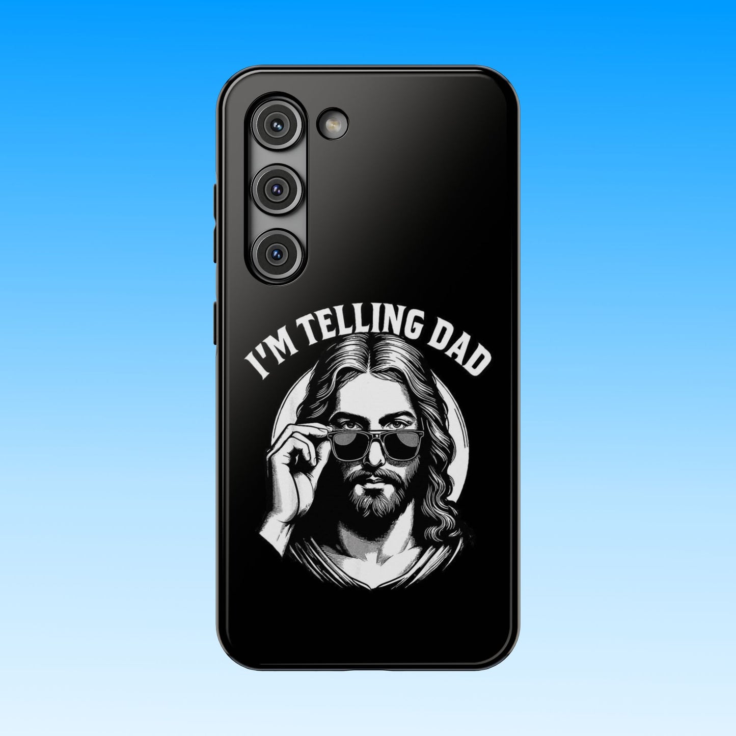 Phone Case — “I’m Telling Dad” Retro Jesus Graphic Impact-Resistant Case