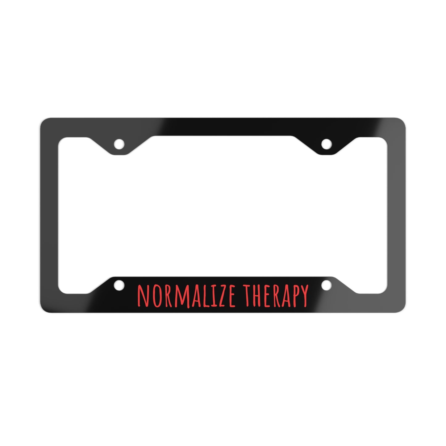 Normalize Therapy Metal License Plate Frame — Mental Health Awareness Car Accessory