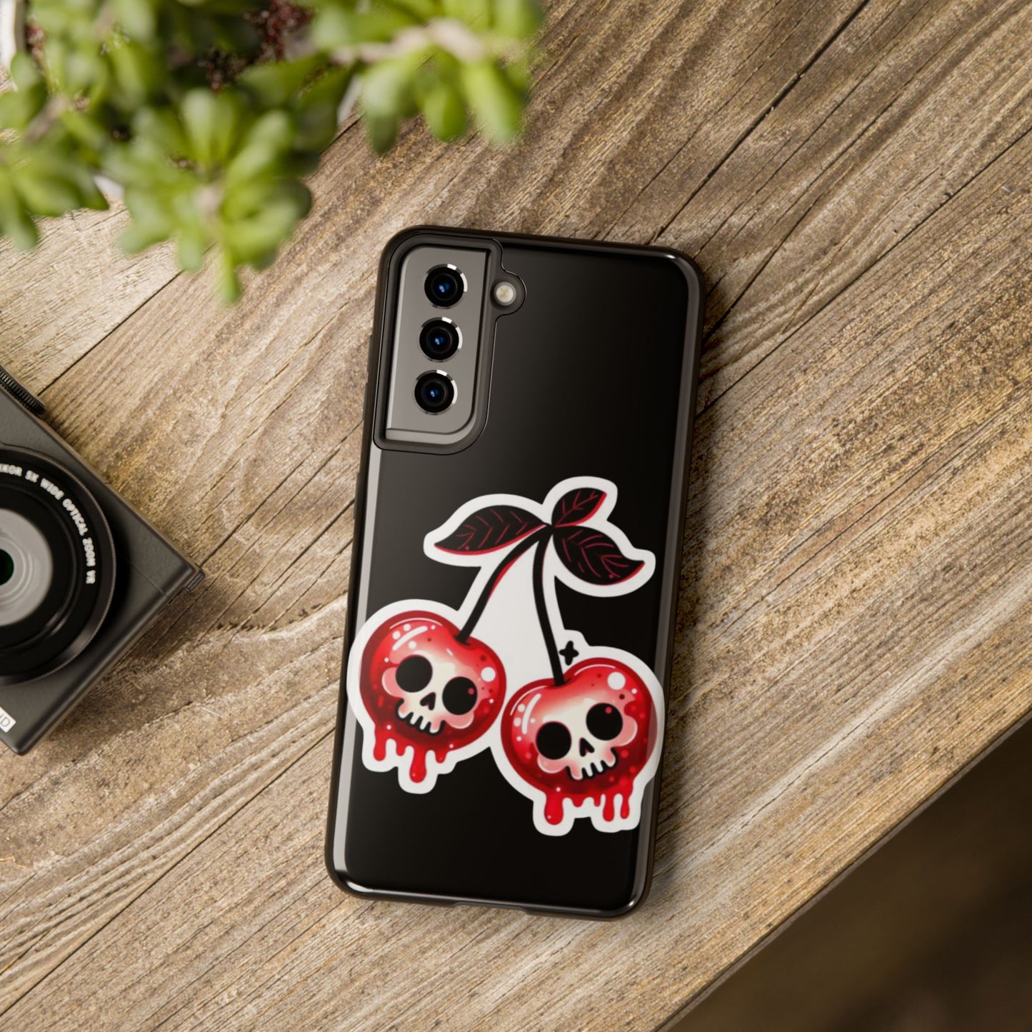 Tough Phone Case — Dripping Skull Cherries Graphic