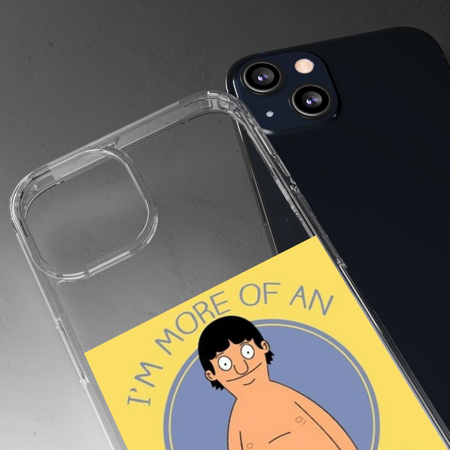 Clear Phone Case — "I'm More of an Indoor Kid" Cartoon Design
