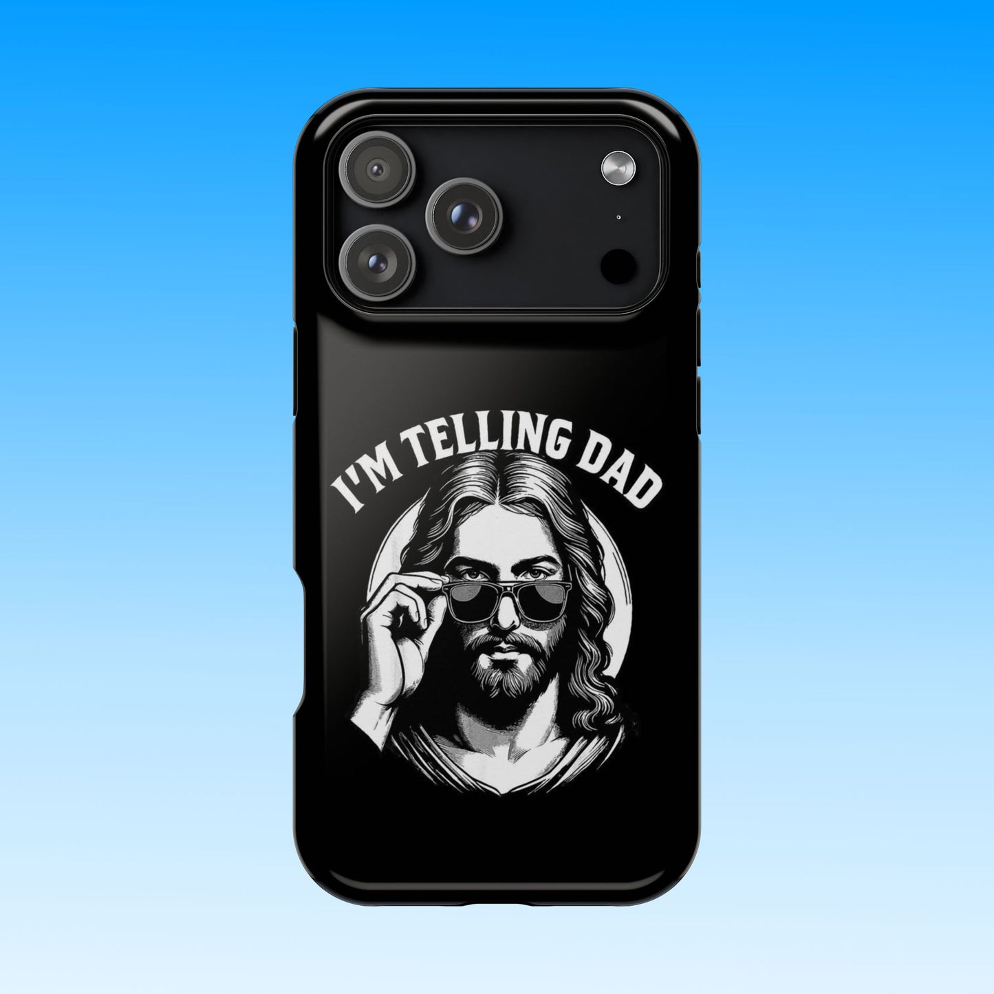 Phone Case — “I’m Telling Dad” Retro Jesus Graphic Impact-Resistant Case