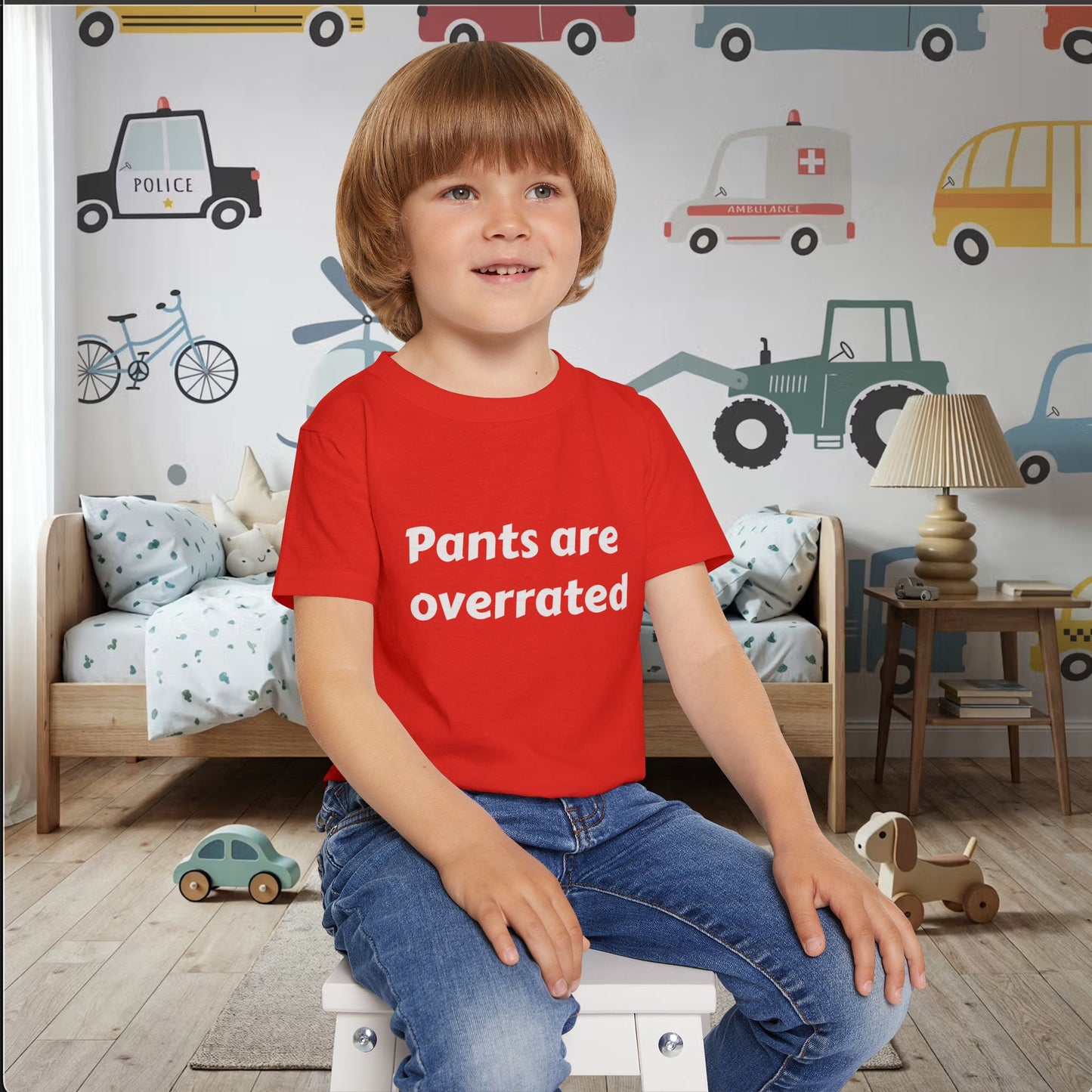 Toddler T‑Shirt "Pants Are Overrated" — Funny Baby Shirt, Cozy Playtime Tee