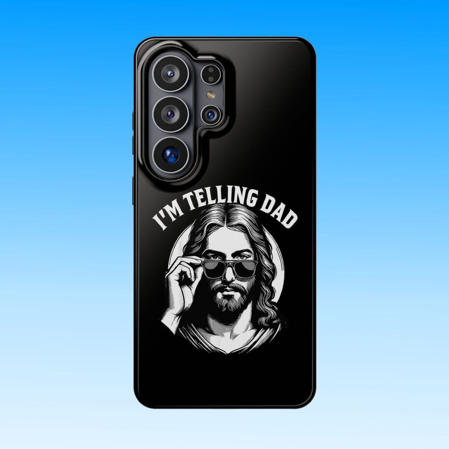 Phone Case — “I’m Telling Dad” Retro Jesus Graphic Impact-Resistant Case