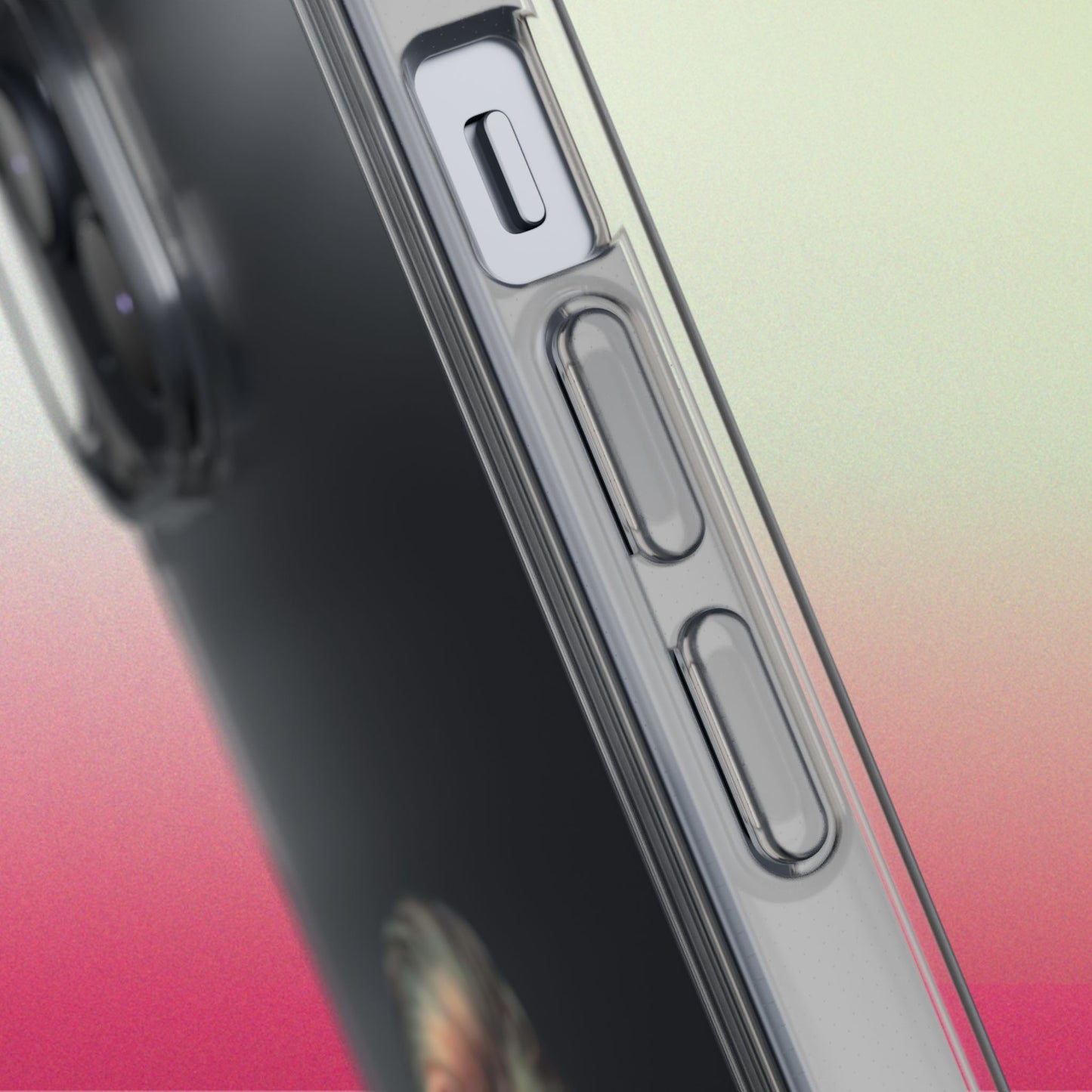 Clear Phone Case — Retro Woman Giving the Finger Graphic with “Respectfully” Text