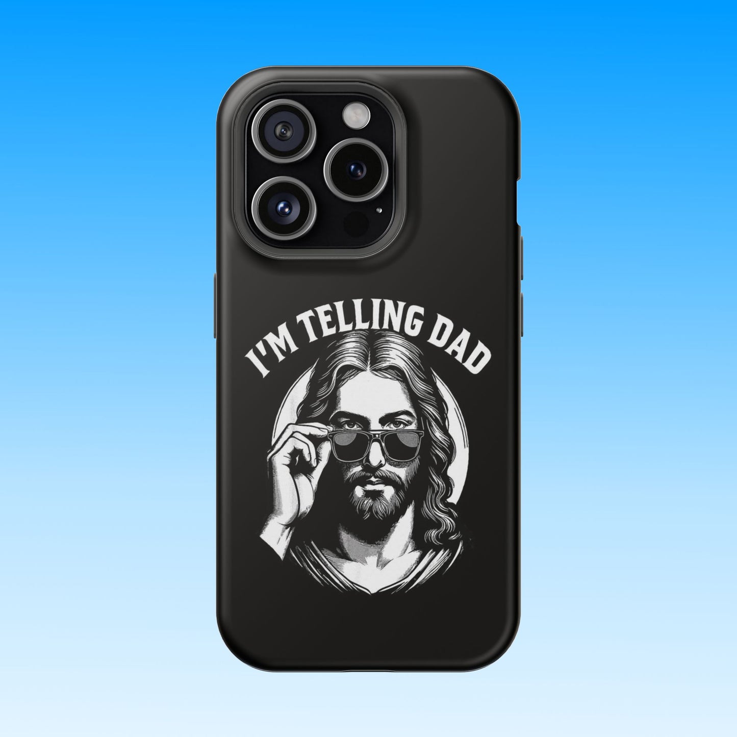 Phone Case — “I’m Telling Dad” Retro Jesus Graphic Impact-Resistant Case
