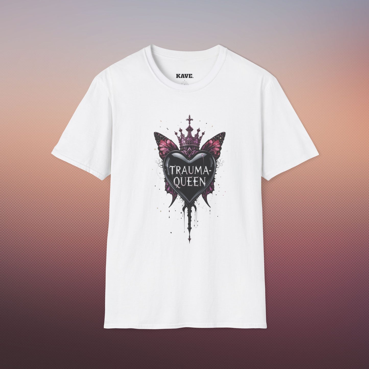 Trauma Queen T-Shirt — Gothic Crown Heart Graphic Tee