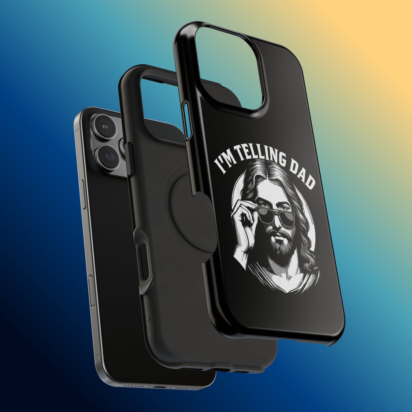 Phone Case — “I’m Telling Dad” Retro Jesus Graphic Impact-Resistant Case