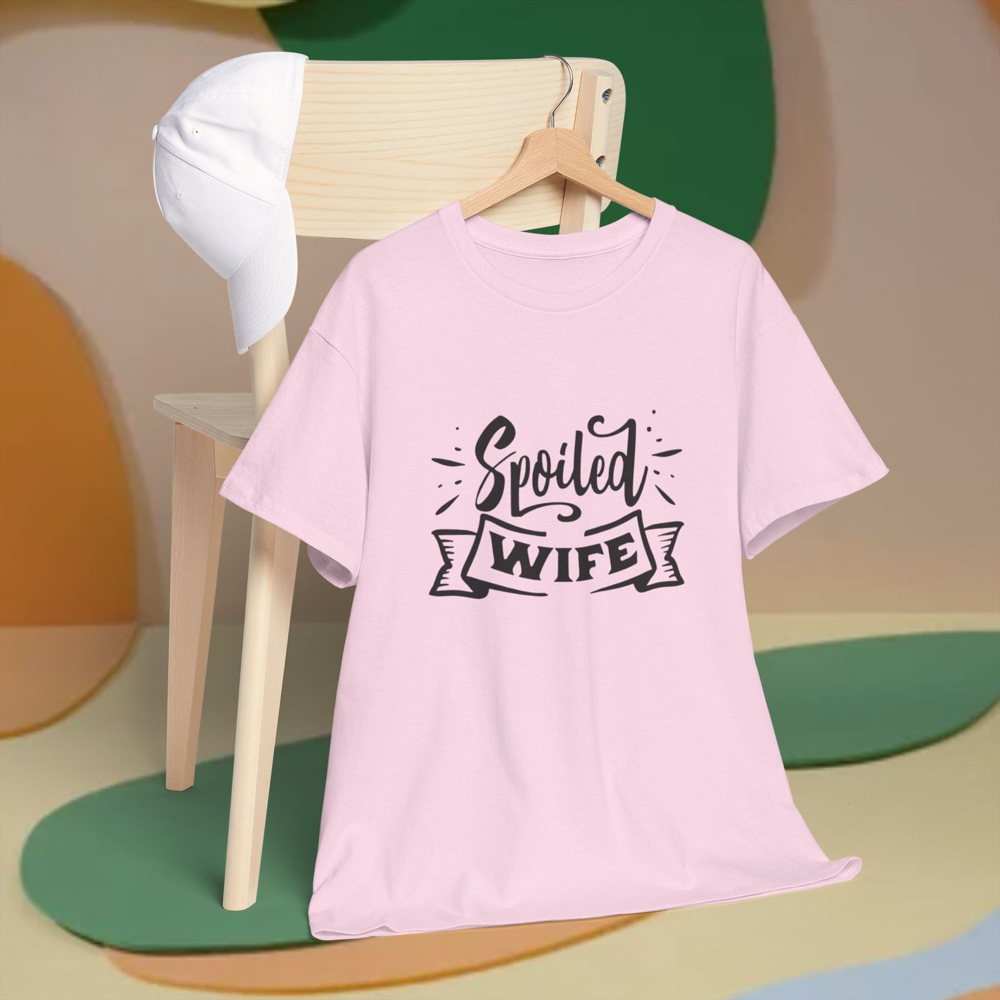 Spoiled Wife T-Shirt — Cute Script Banner Tee for Wives, Valentines, Anniversary & Mother's Day Gift