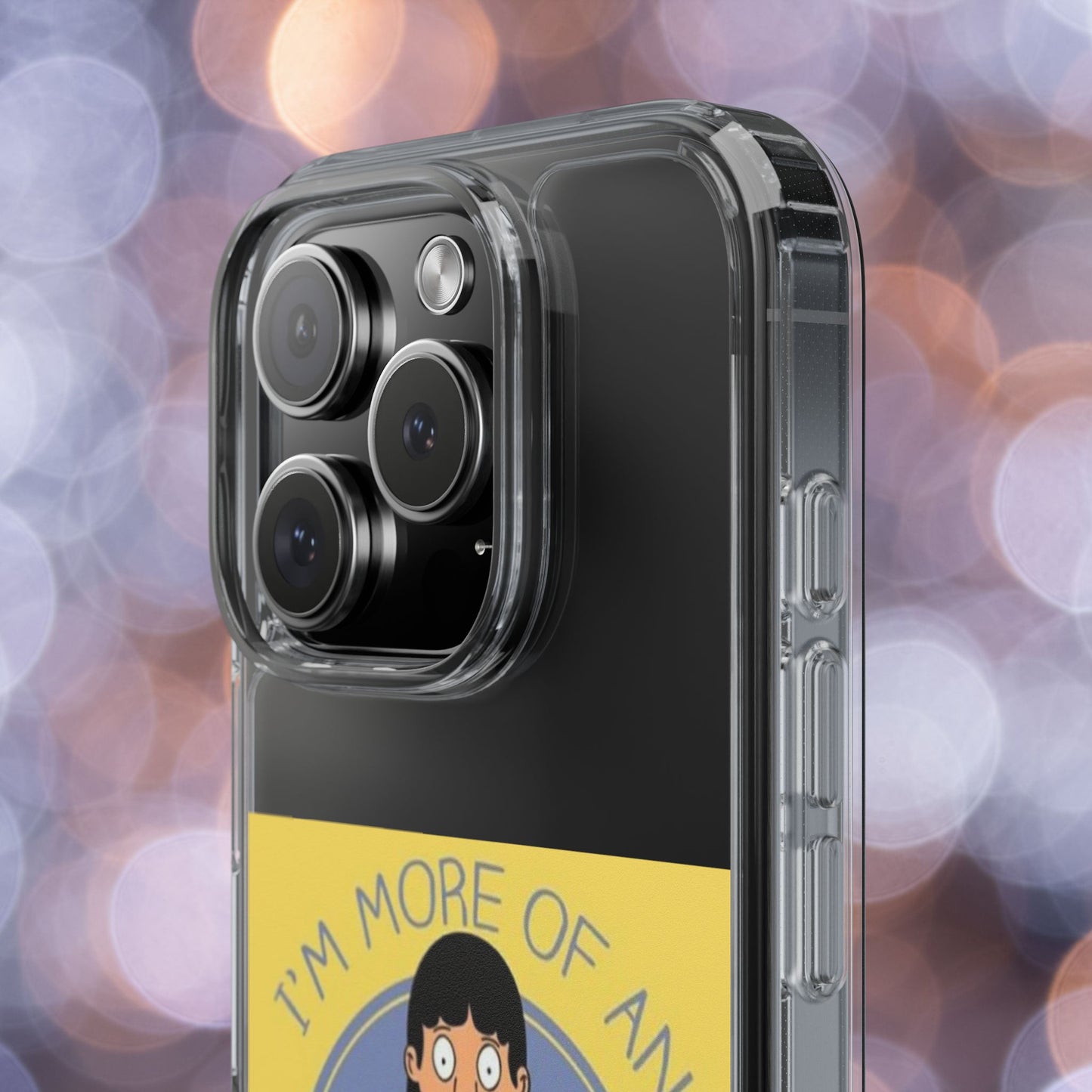 Clear Phone Case — "I'm More of an Indoor Kid" Cartoon Design