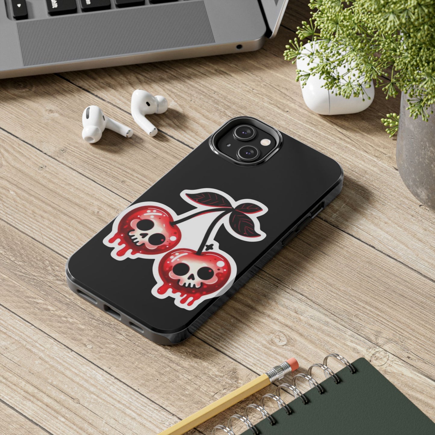 Tough Phone Case — Dripping Skull Cherries Graphic