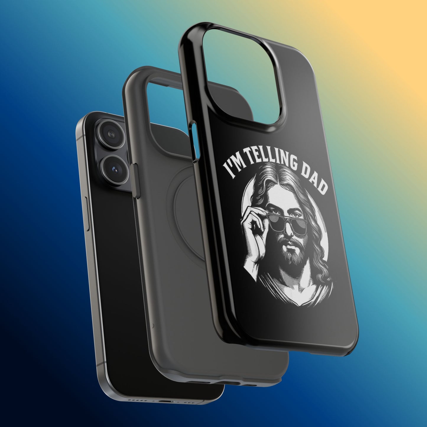 Phone Case — “I’m Telling Dad” Retro Jesus Graphic Impact-Resistant Case
