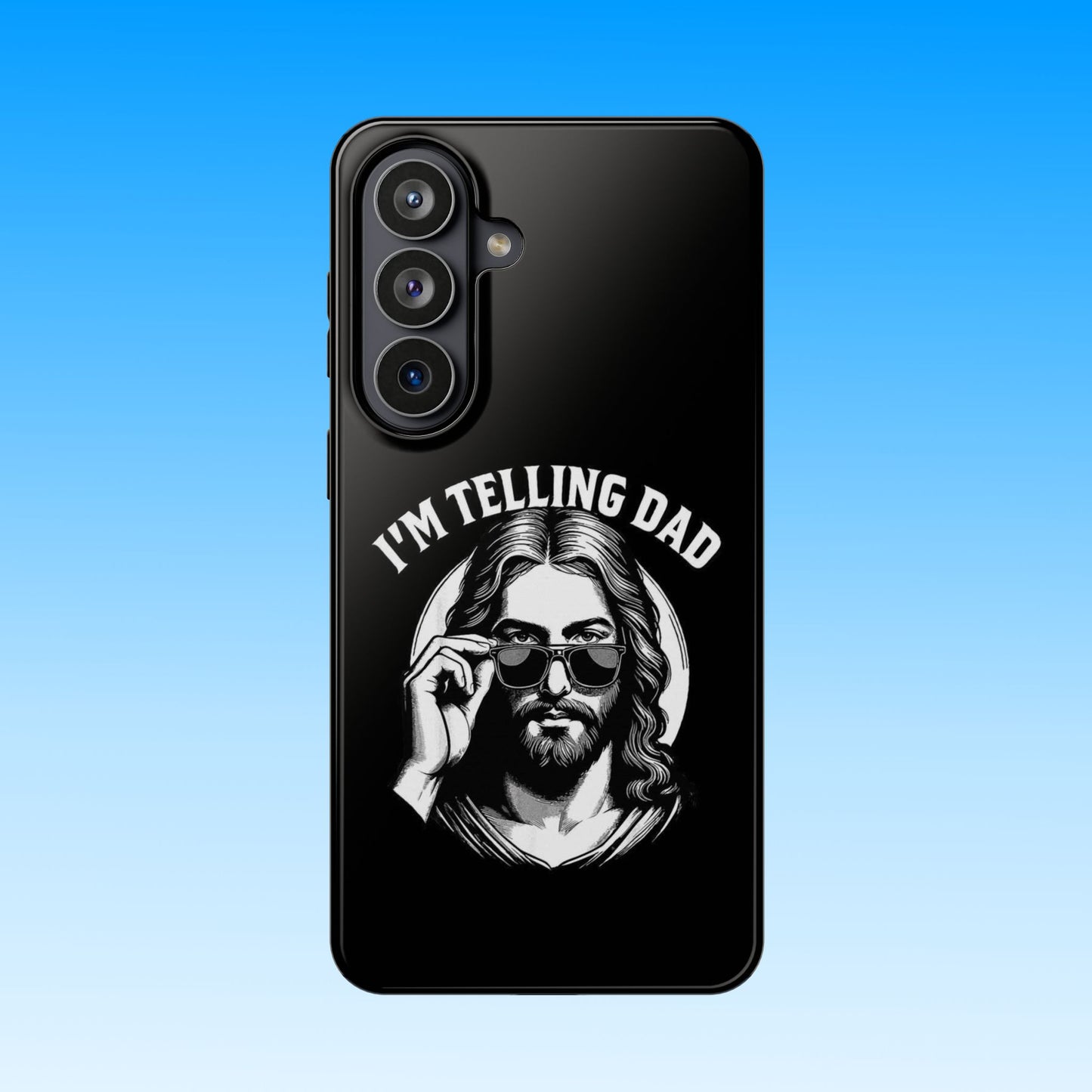 Phone Case — “I’m Telling Dad” Retro Jesus Graphic Impact-Resistant Case
