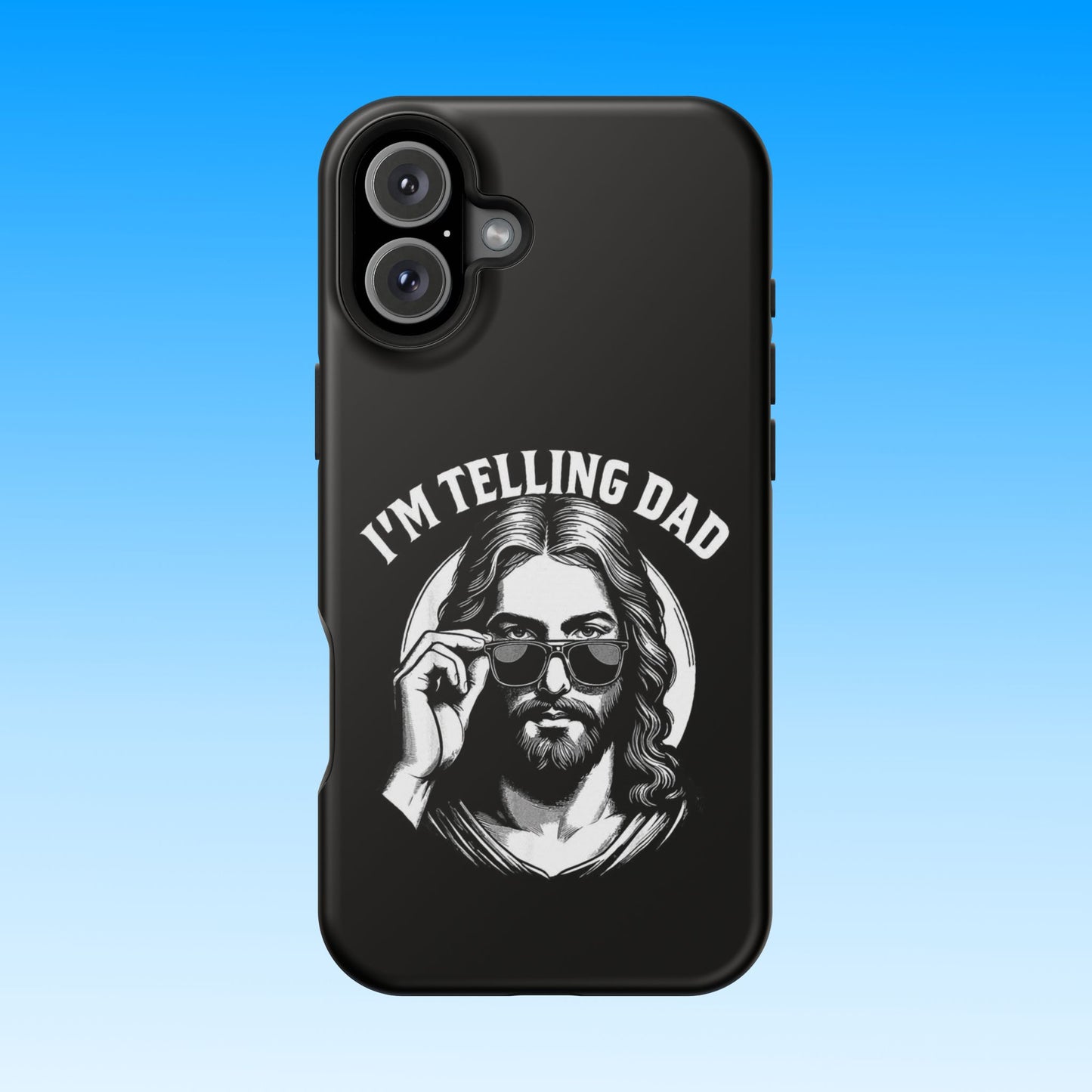 Phone Case — “I’m Telling Dad” Retro Jesus Graphic Impact-Resistant Case