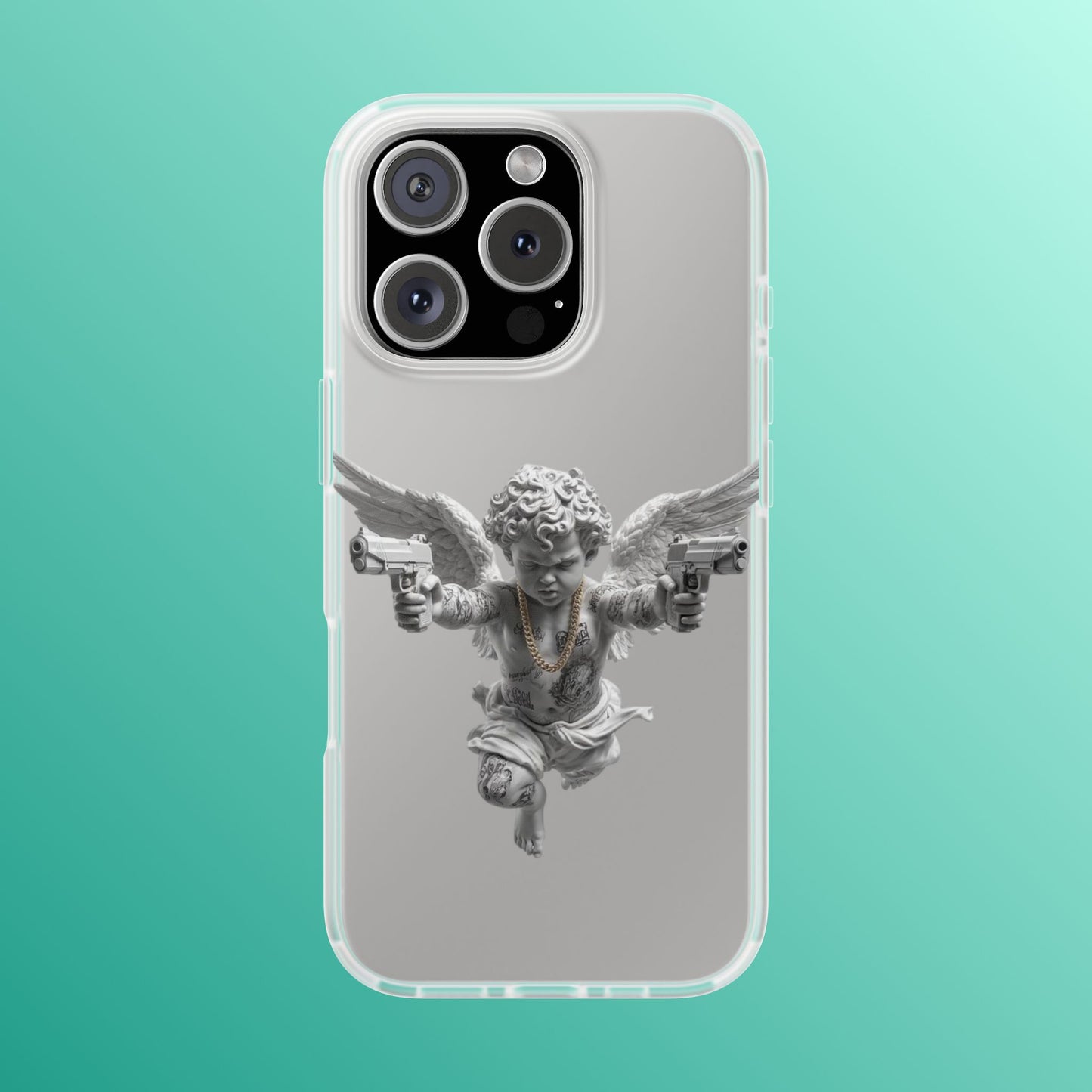 Cherub with Guns Phone Case — Edgy Angel iPhone Case