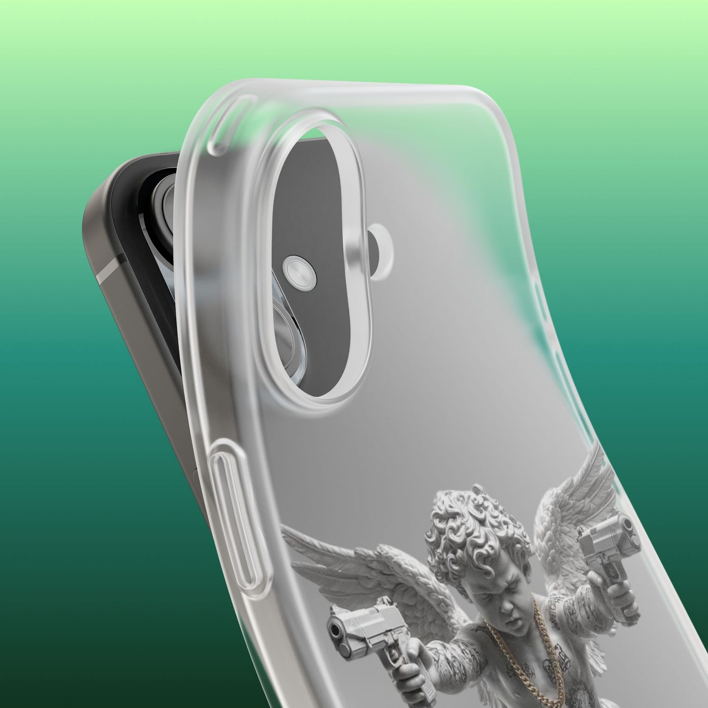 Cherub with Guns Phone Case — Edgy Angel iPhone Case
