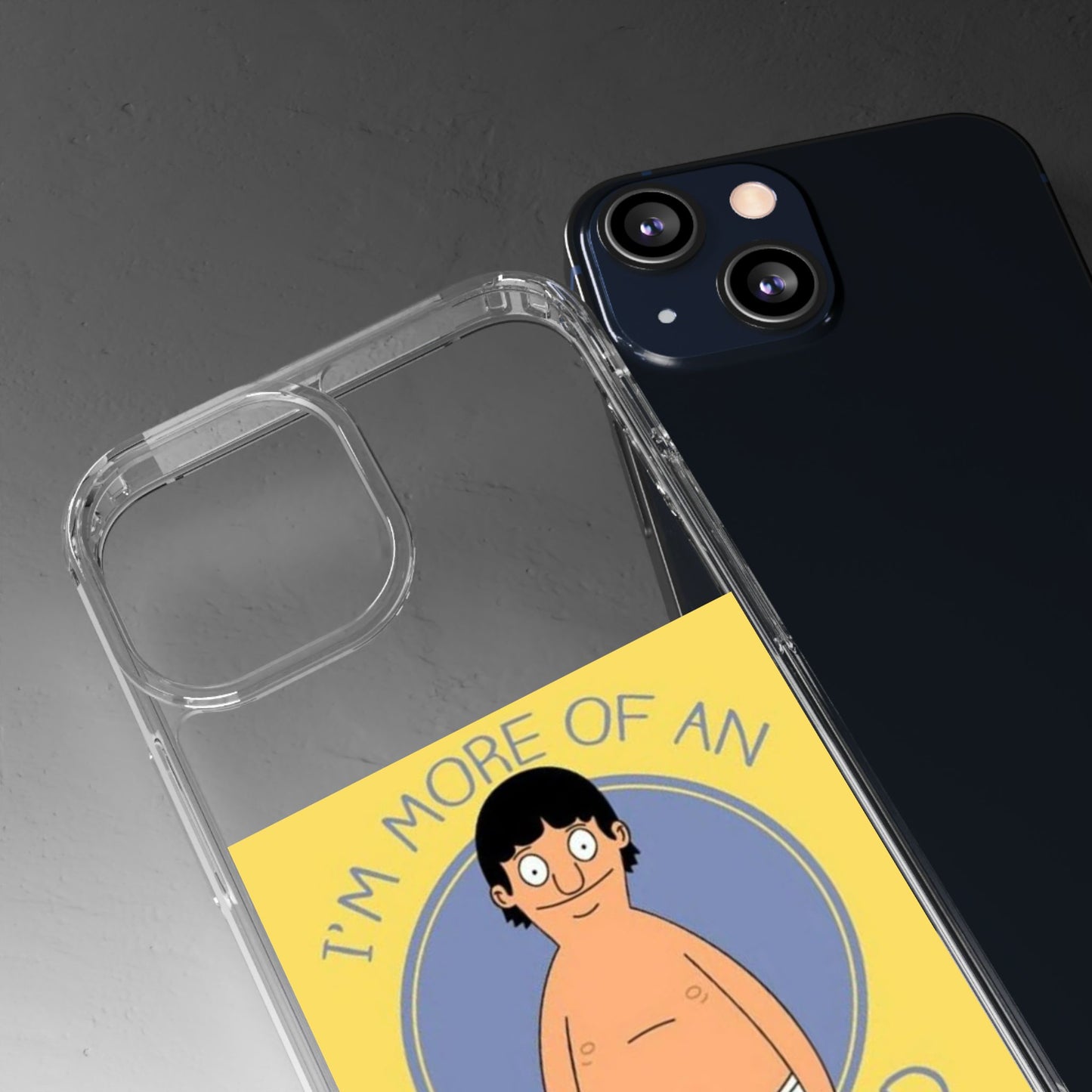 Clear Phone Case — "I'm More of an Indoor Kid" Cartoon Design