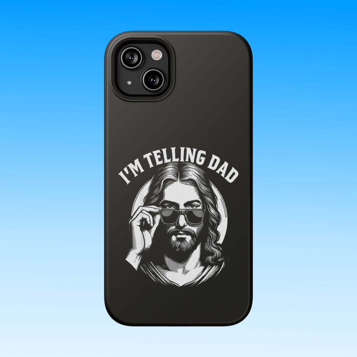 Phone Case — “I’m Telling Dad” Retro Jesus Graphic Impact-Resistant Case