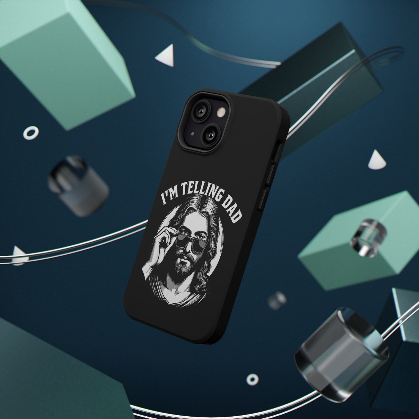 Phone Case — “I’m Telling Dad” Retro Jesus Graphic Impact-Resistant Case
