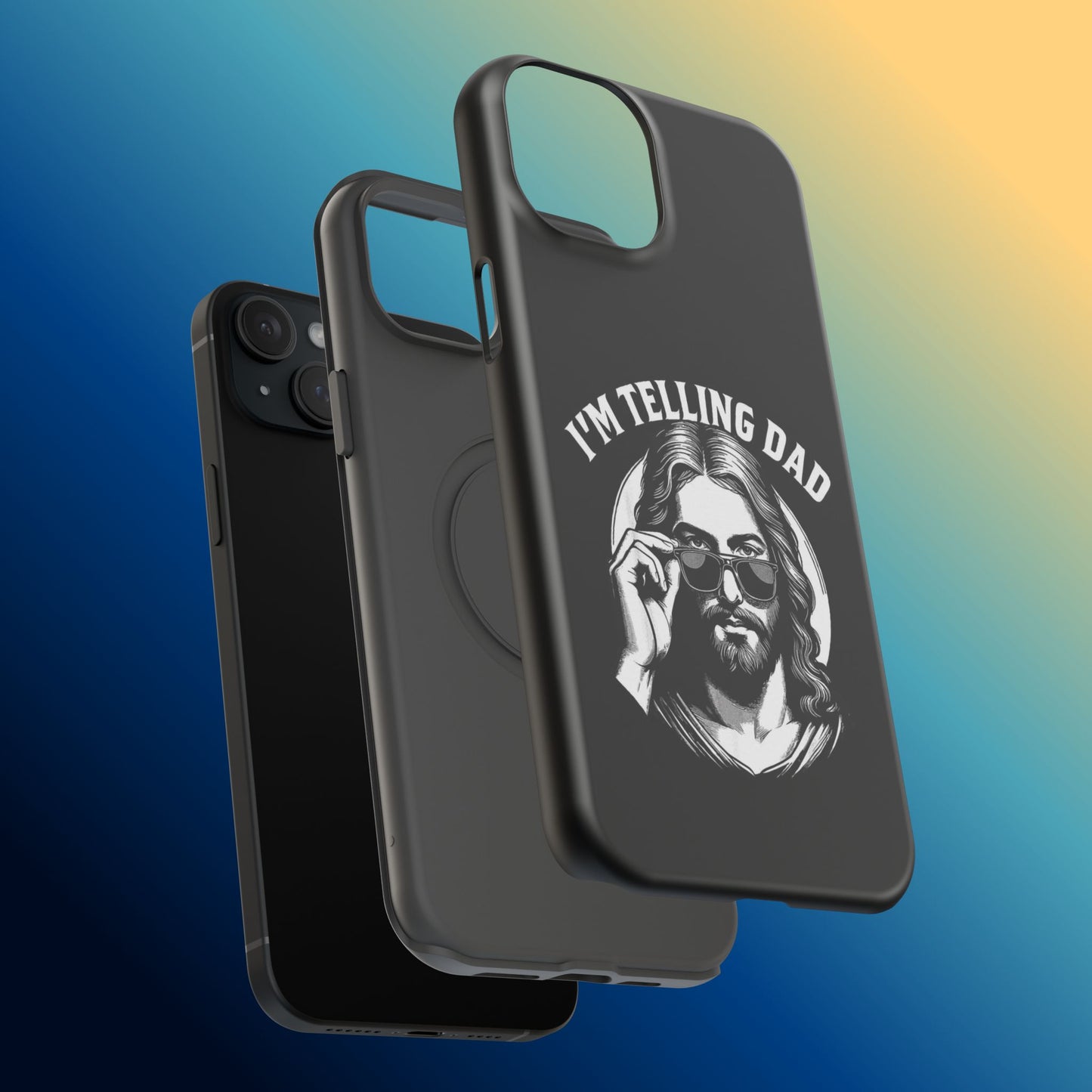 Phone Case — “I’m Telling Dad” Retro Jesus Graphic Impact-Resistant Case