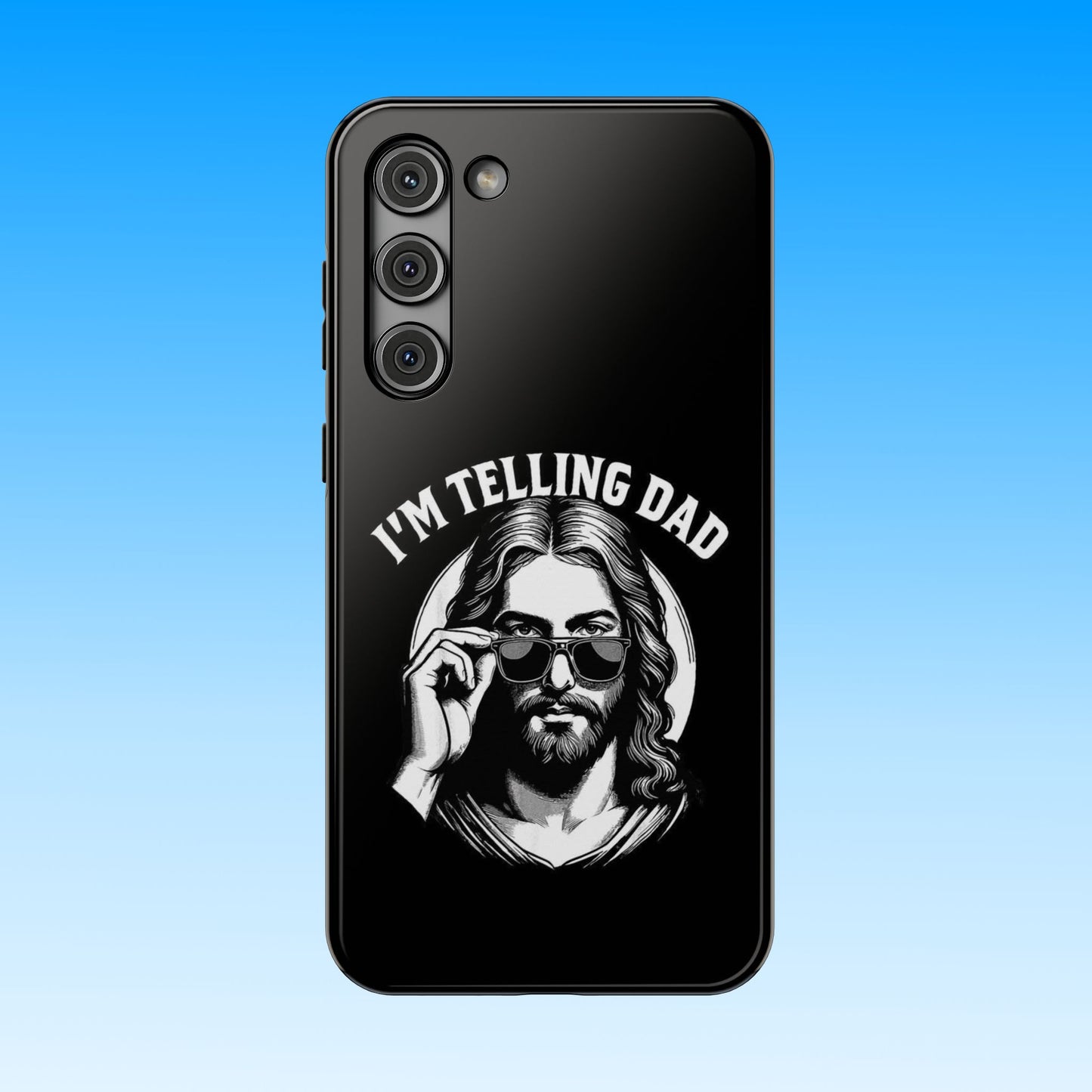 Phone Case — “I’m Telling Dad” Retro Jesus Graphic Impact-Resistant Case