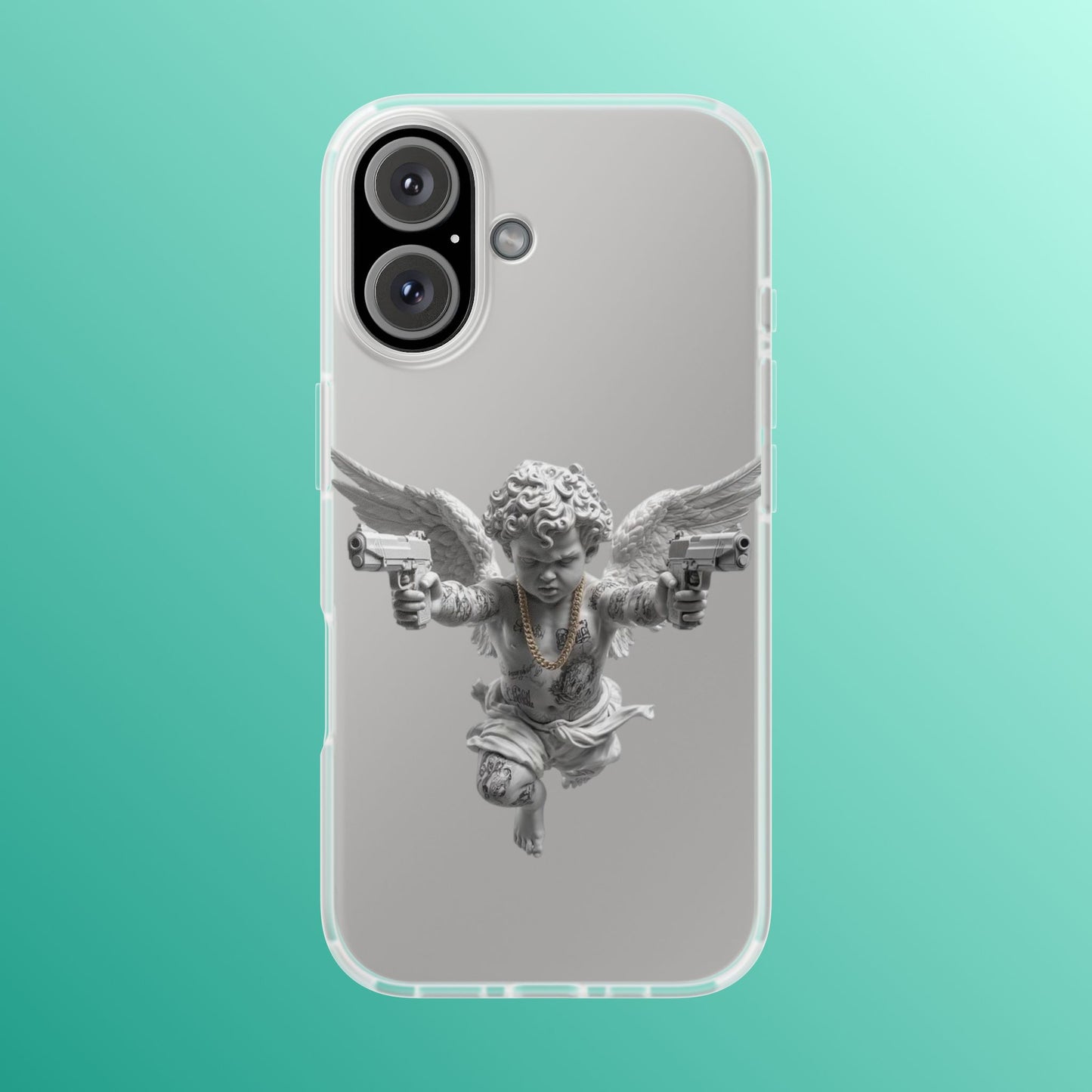 Cherub with Guns Phone Case — Edgy Angel iPhone Case