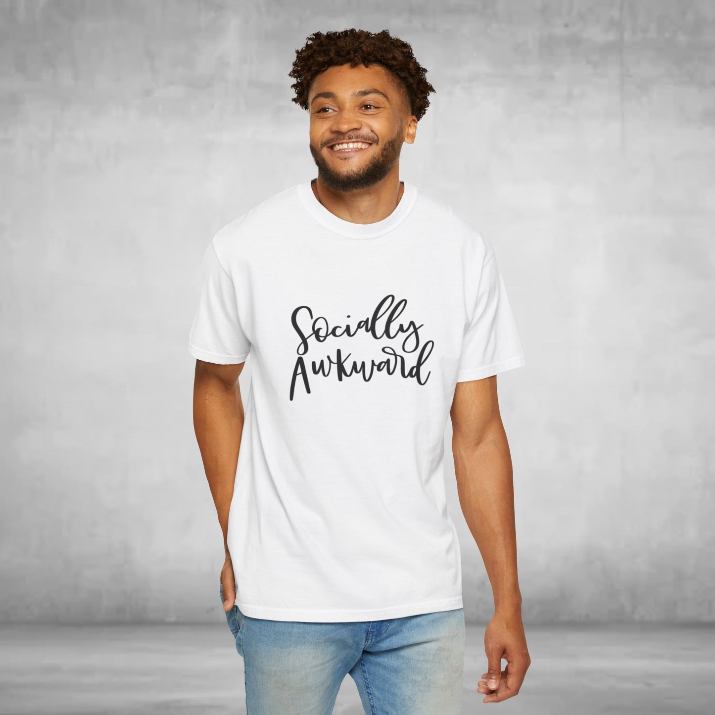 Socially Awkward Unisex Tee, Casual Wear, Gift for Introverts, Funny Shirt, Trendy Fashion