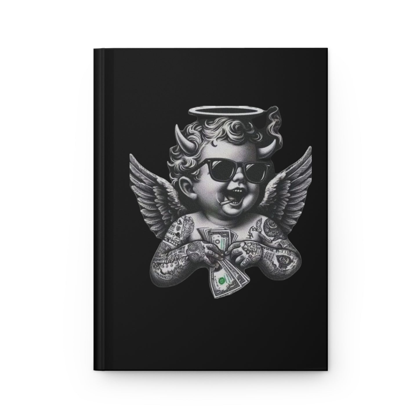 Hardcover Journal — ‘Get Money’ Tattooed Cherub Design
