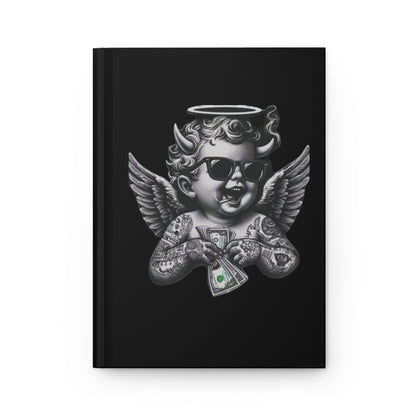 Hardcover Journal — ‘Get Money’ Tattooed Cherub Design