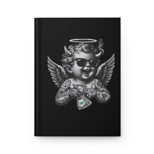 Hardcover Journal — ‘Get Money’ Tattooed Cherub Design