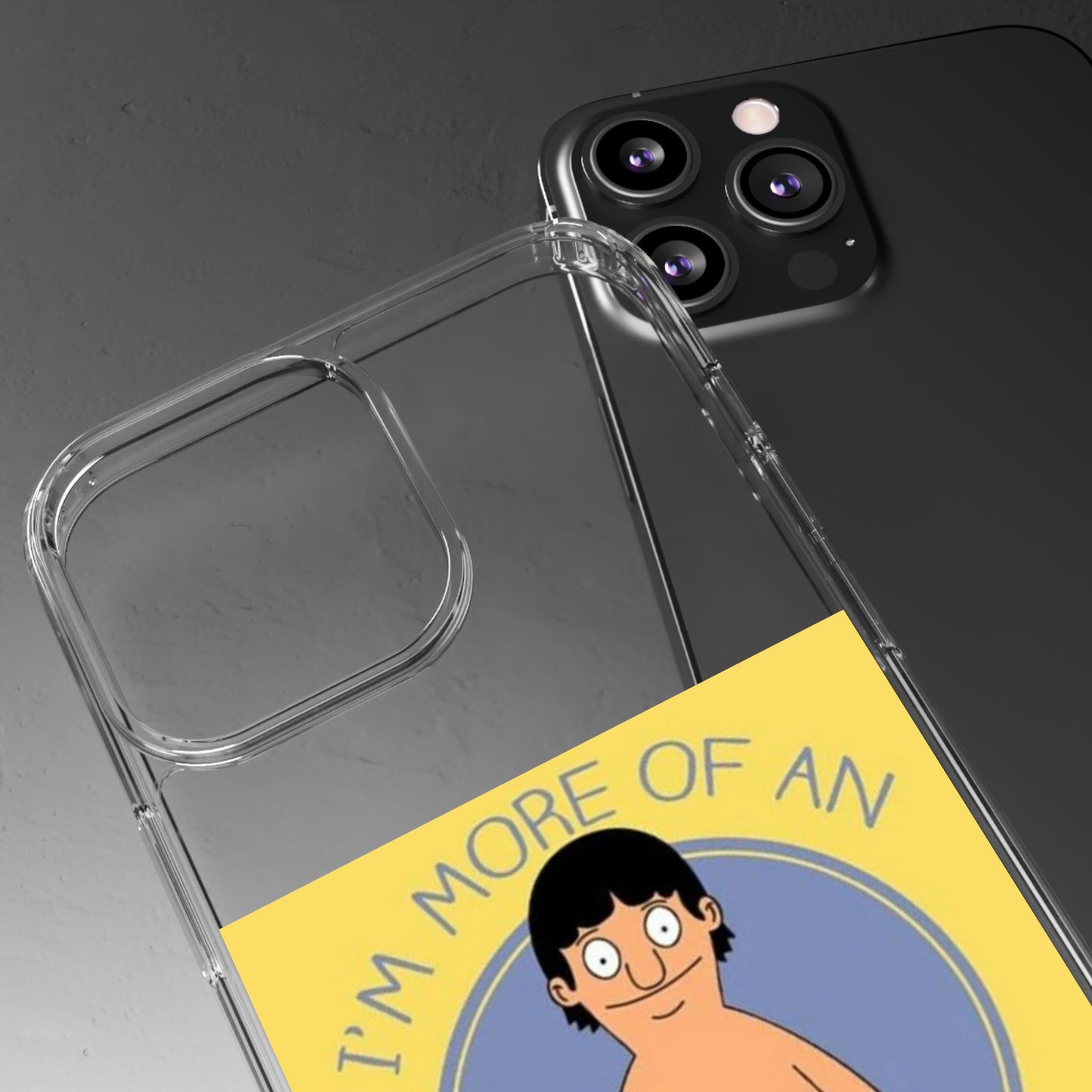 Clear Phone Case — "I'm More of an Indoor Kid" Cartoon Design