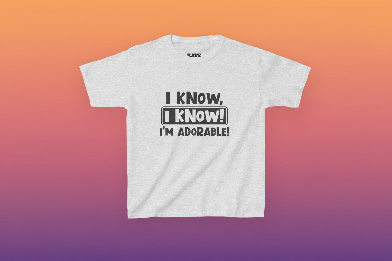 Gray t-shirt with black text on a white background