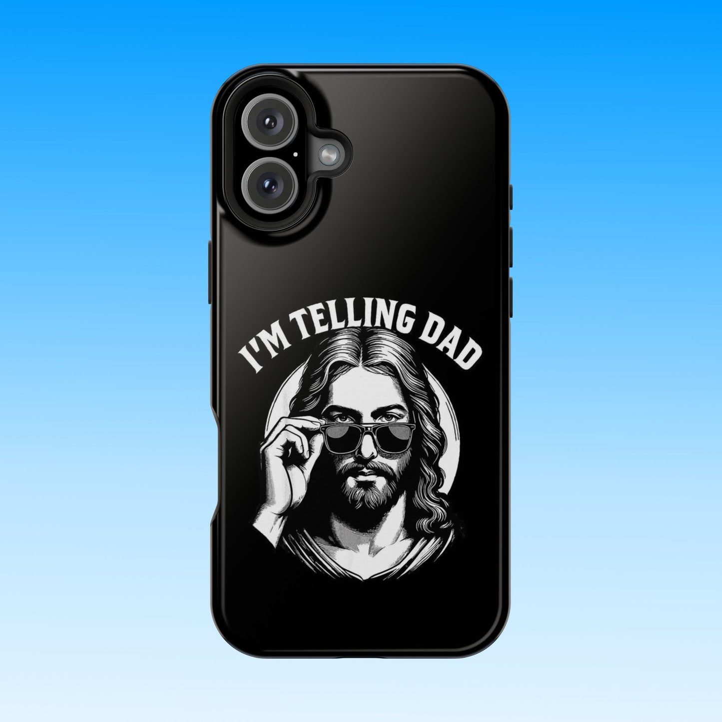 Phone Case — “I’m Telling Dad” Retro Jesus Graphic Impact-Resistant Case
