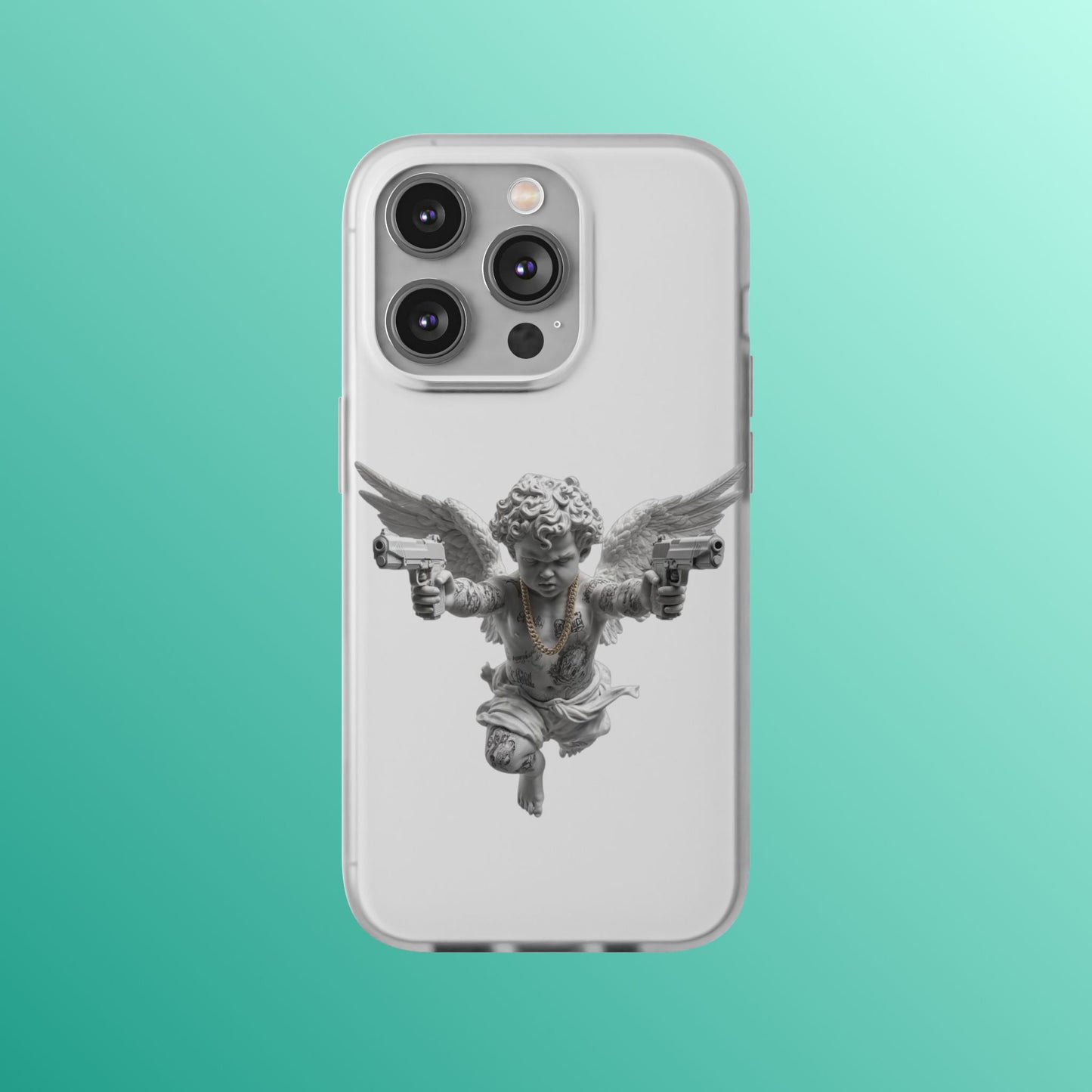 Cherub with Guns Phone Case — Edgy Angel iPhone Case