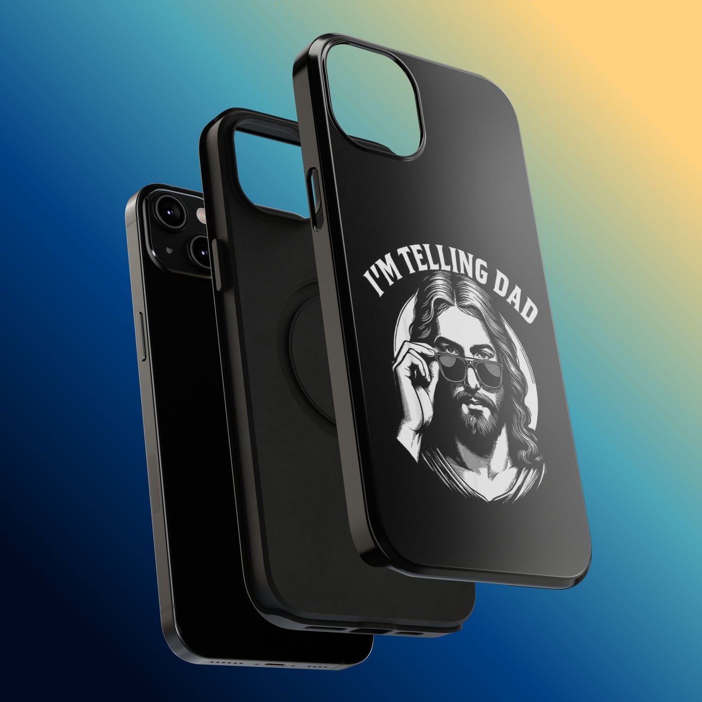 Phone Case — “I’m Telling Dad” Retro Jesus Graphic Impact-Resistant Case
