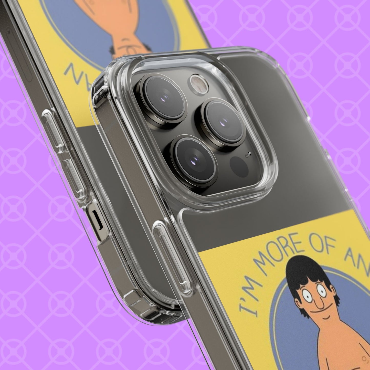 Clear Phone Case — "I'm More of an Indoor Kid" Cartoon Design