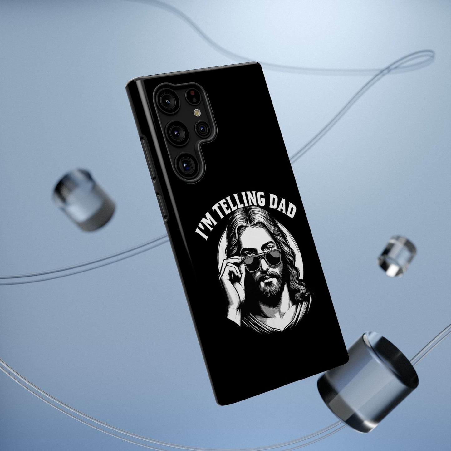 Phone Case — “I’m Telling Dad” Retro Jesus Graphic Impact-Resistant Case