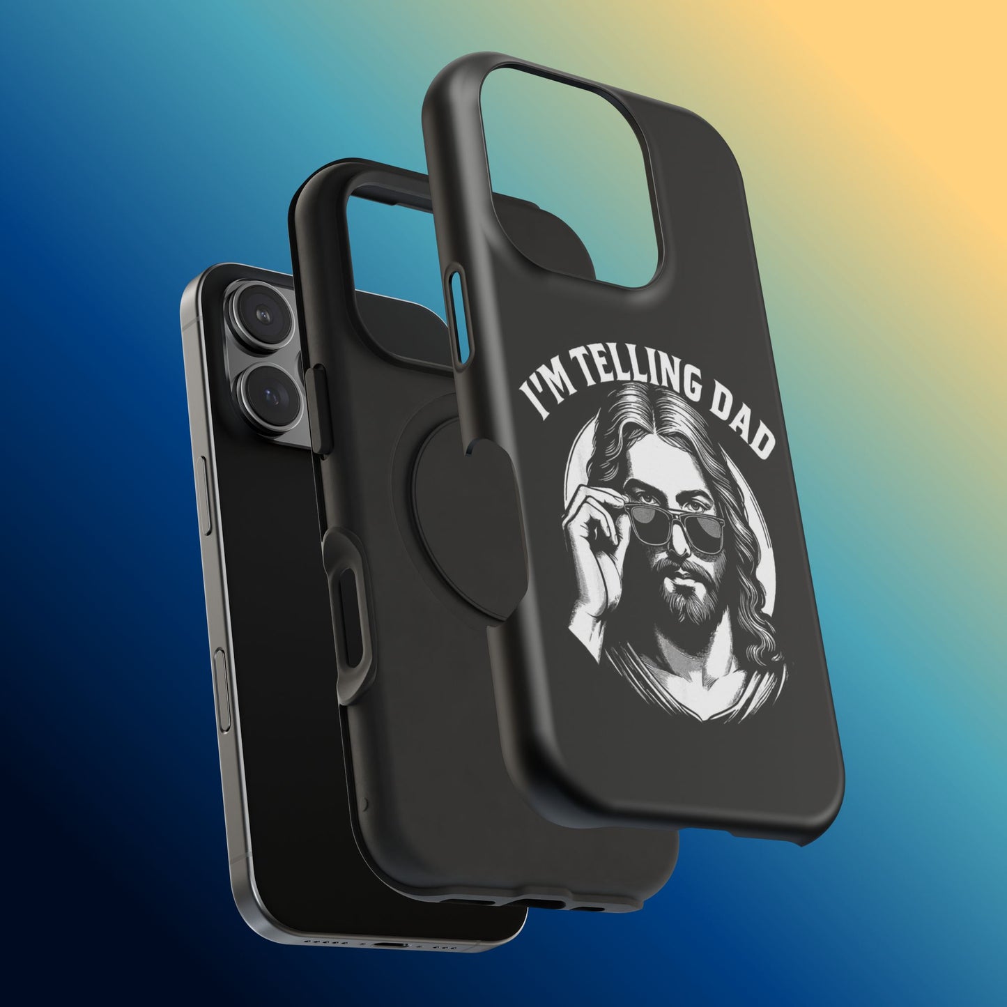 Phone Case — “I’m Telling Dad” Retro Jesus Graphic Impact-Resistant Case