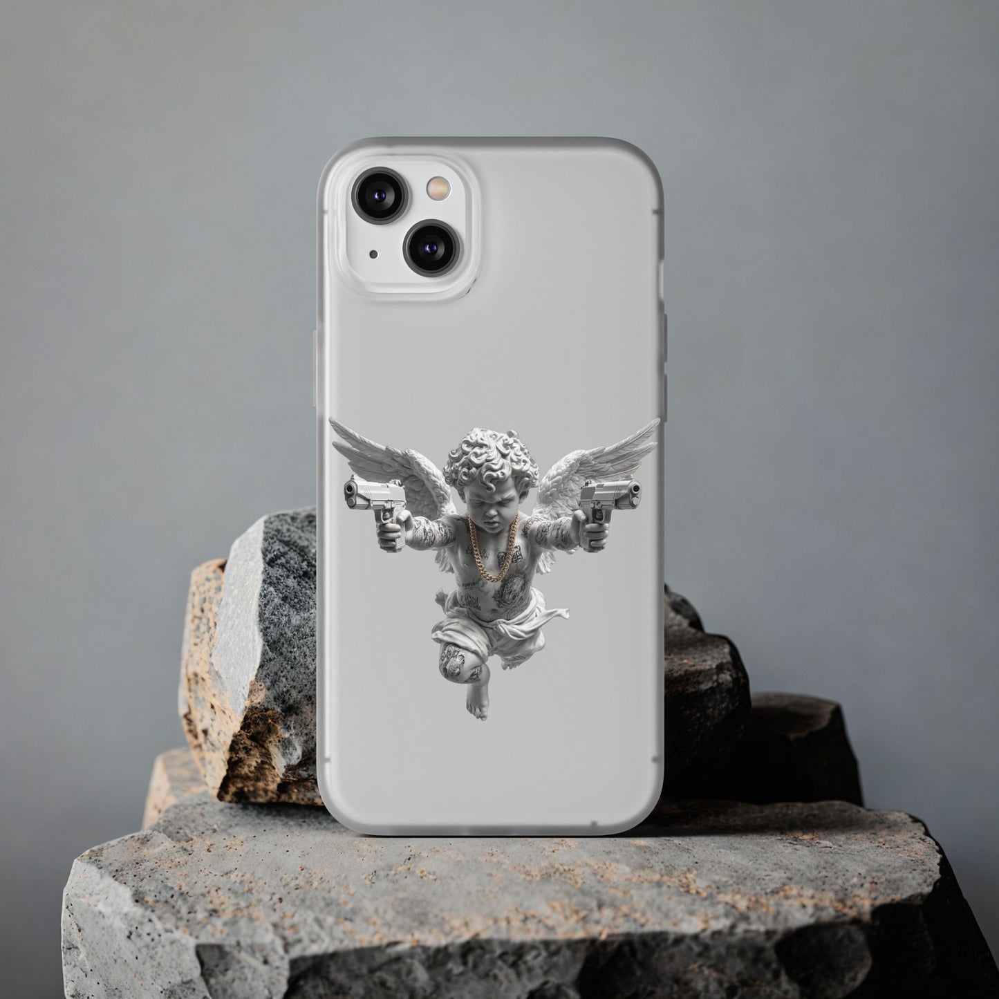 Cherub with Guns Phone Case — Edgy Angel iPhone Case