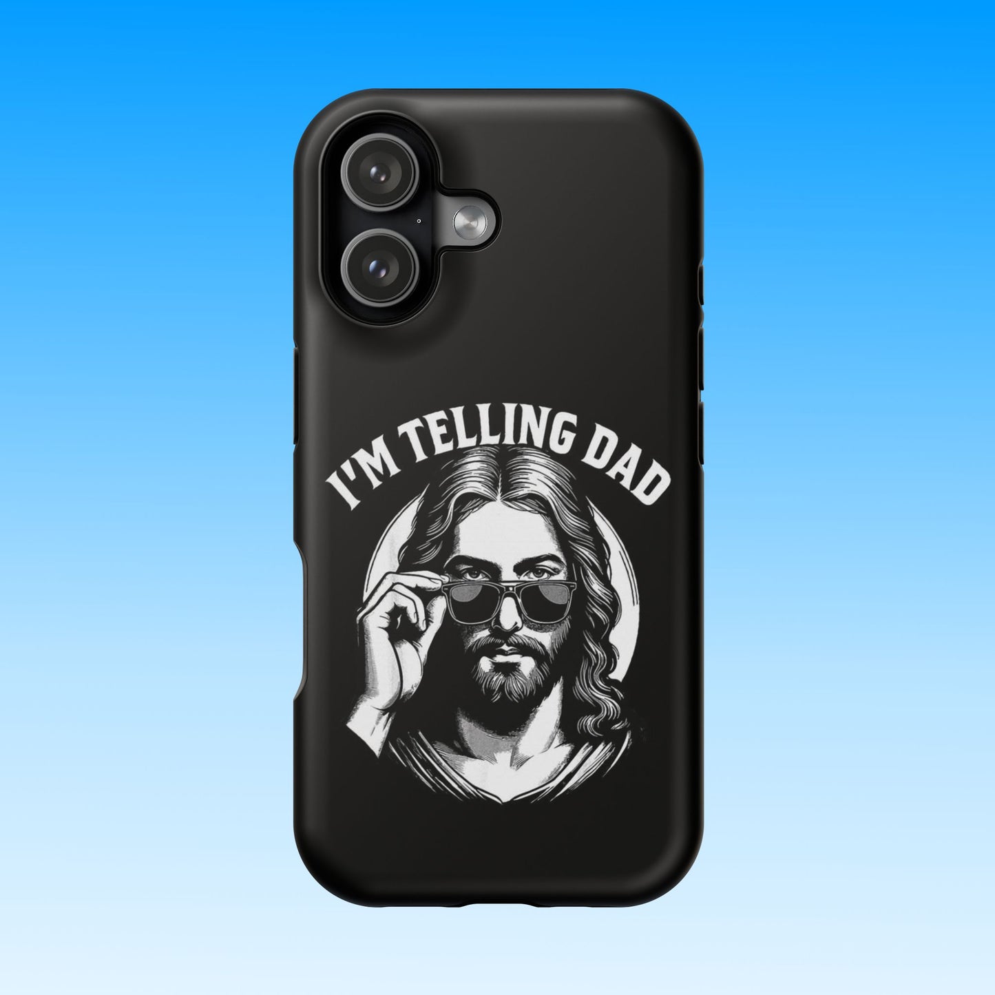 Phone Case — “I’m Telling Dad” Retro Jesus Graphic Impact-Resistant Case