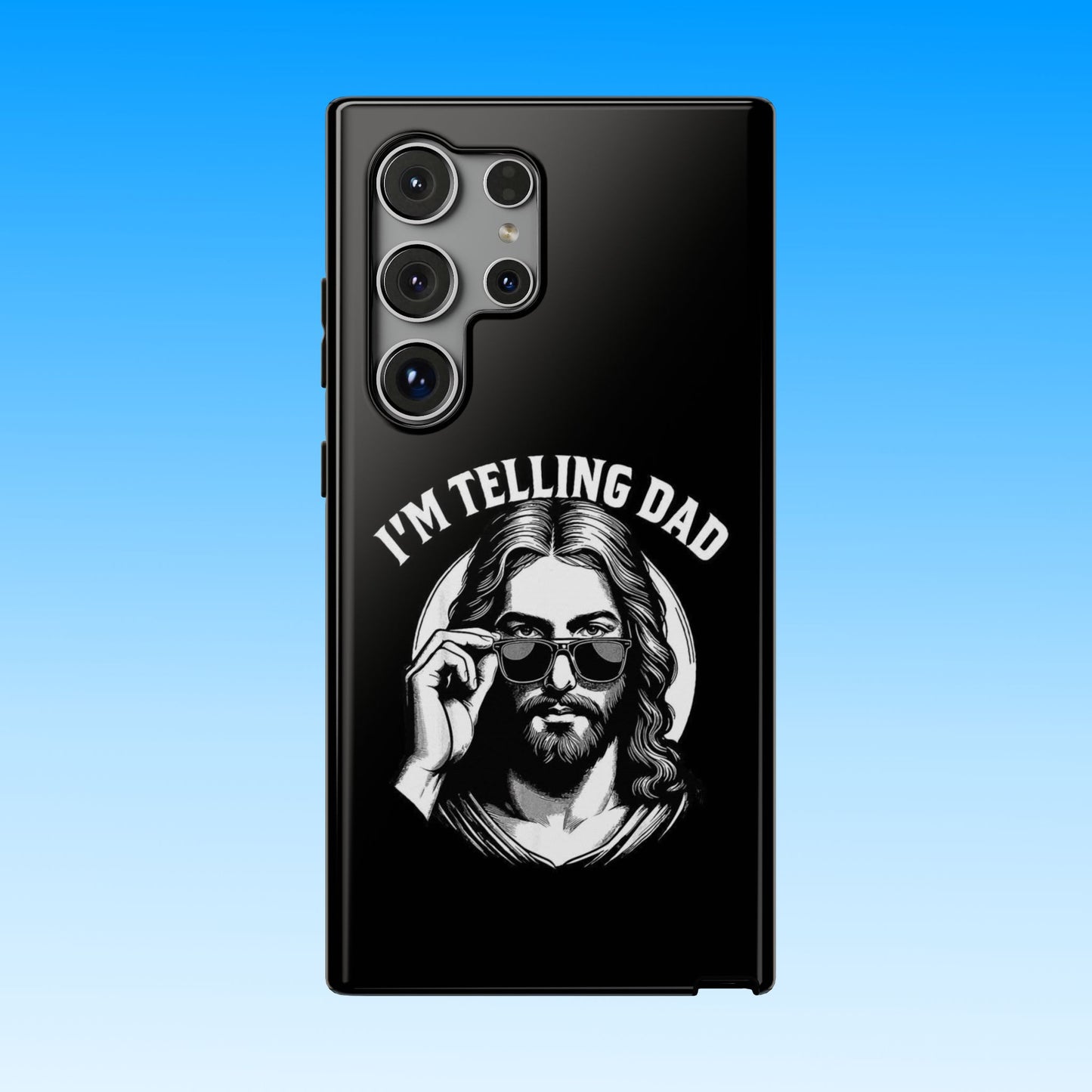Phone Case — “I’m Telling Dad” Retro Jesus Graphic Impact-Resistant Case