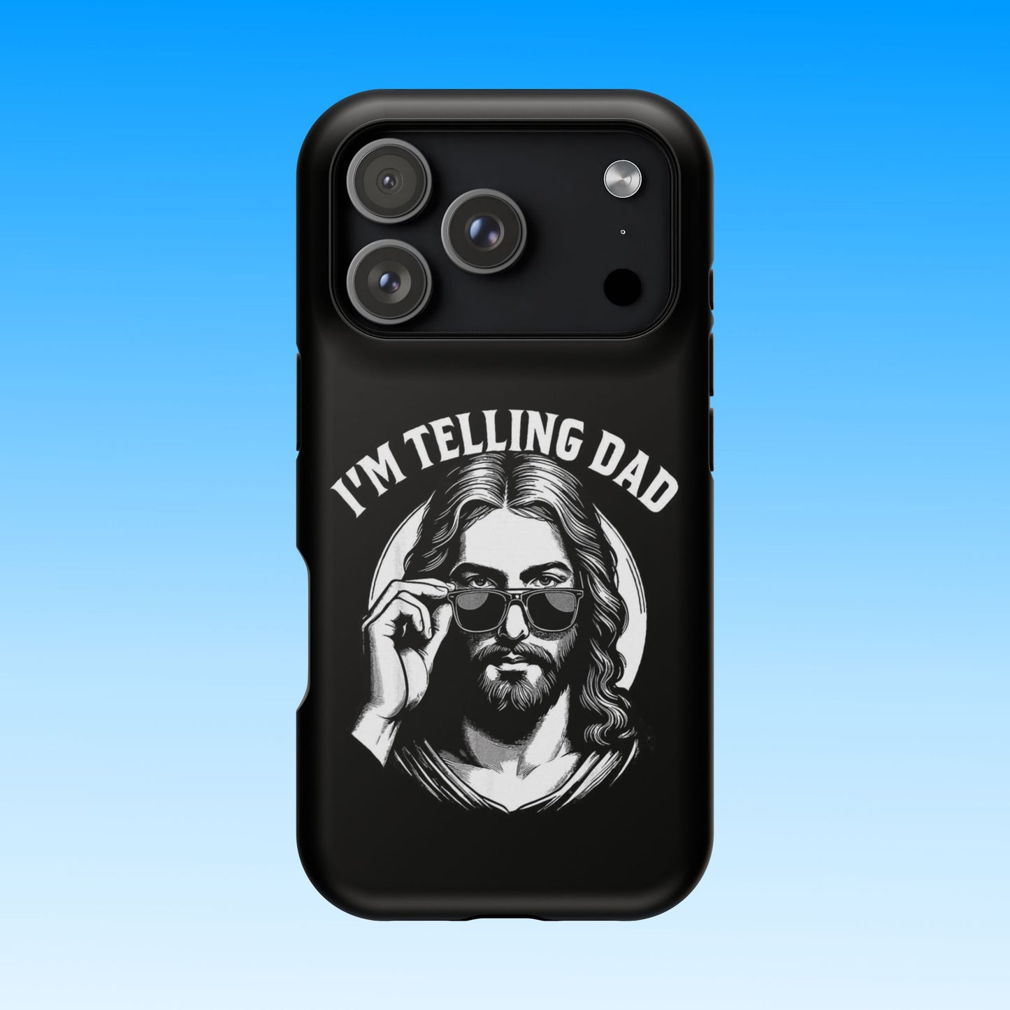 Phone Case — “I’m Telling Dad” Retro Jesus Graphic Impact-Resistant Case