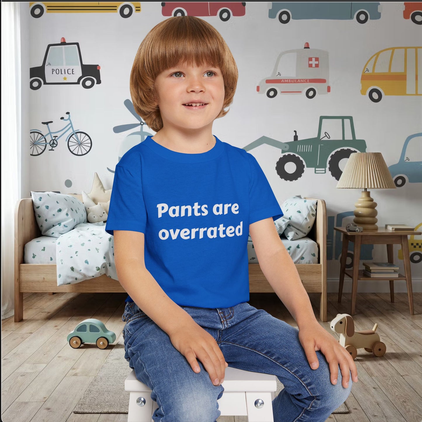 Toddler T‑Shirt "Pants Are Overrated" — Funny Baby Shirt, Cozy Playtime Tee