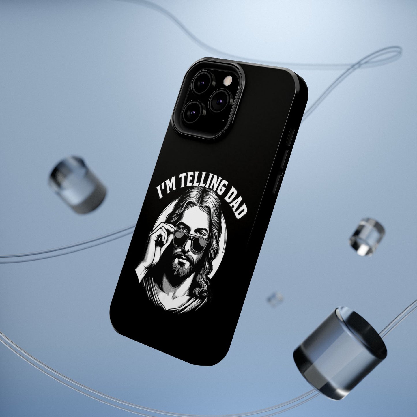 Phone Case — “I’m Telling Dad” Retro Jesus Graphic Impact-Resistant Case