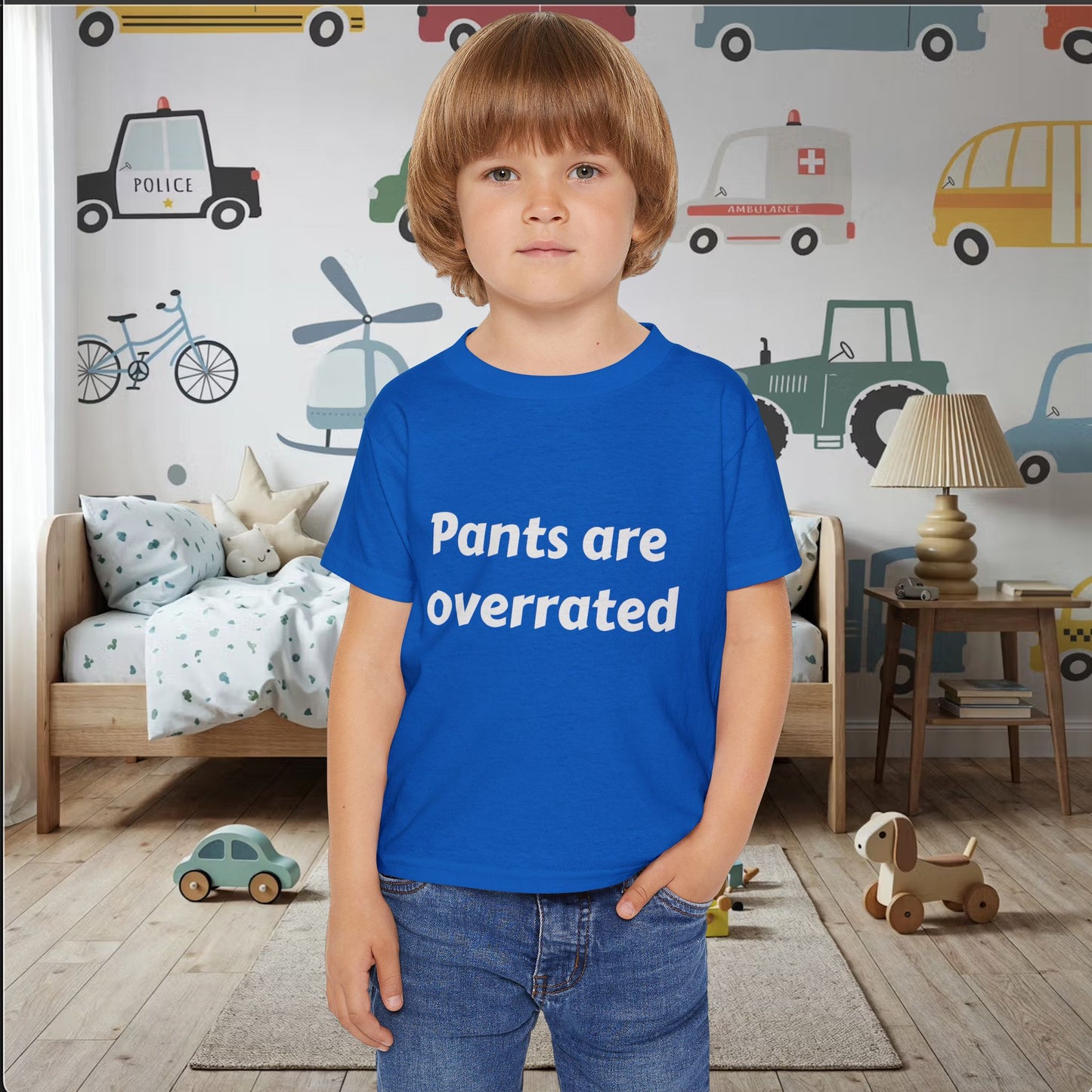 Toddler T‑Shirt "Pants Are Overrated" — Funny Baby Shirt, Cozy Playtime Tee