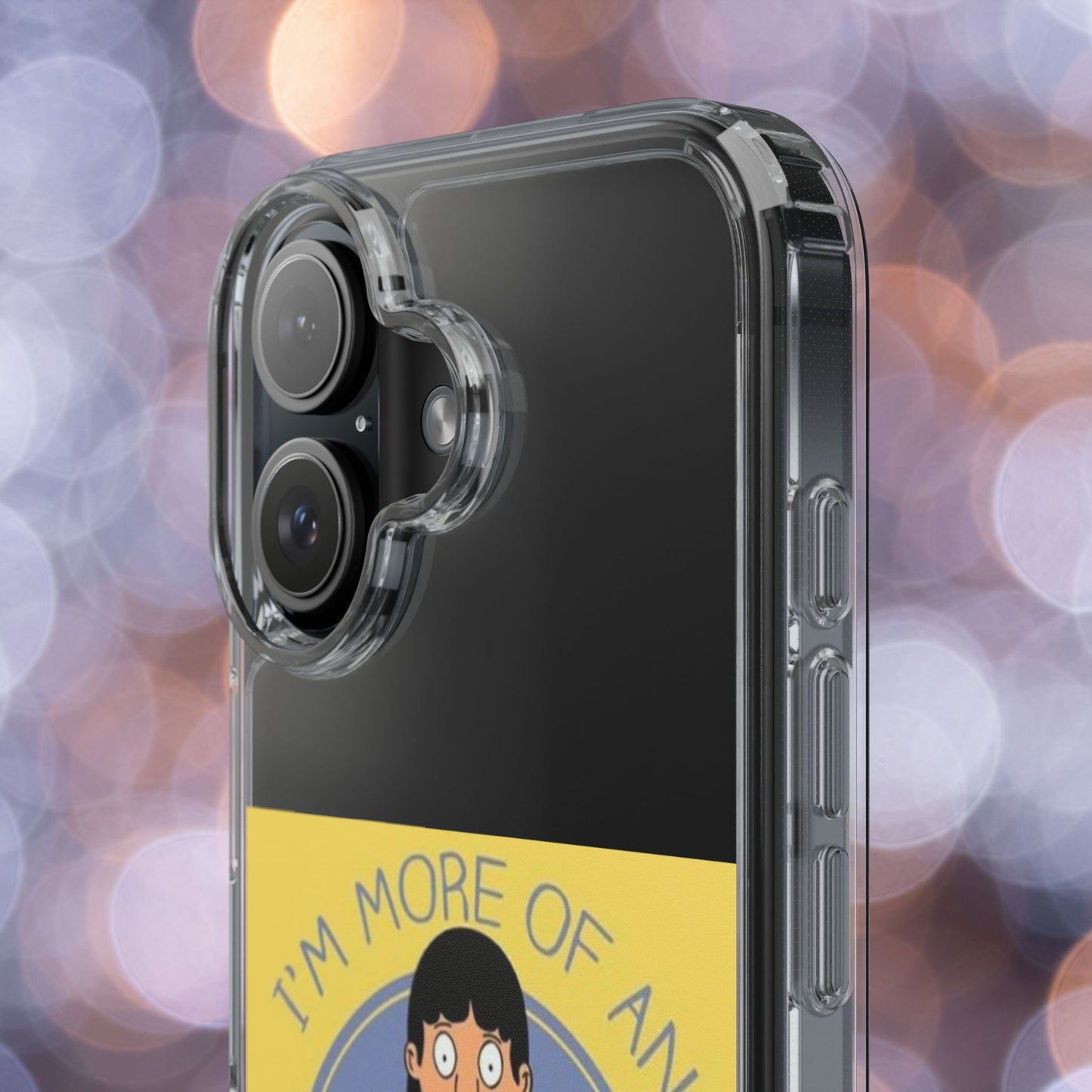 Clear Phone Case — "I'm More of an Indoor Kid" Cartoon Design