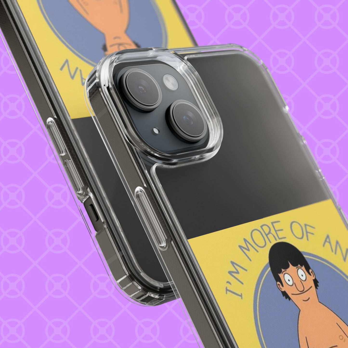 Clear Phone Case — "I'm More of an Indoor Kid" Cartoon Design
