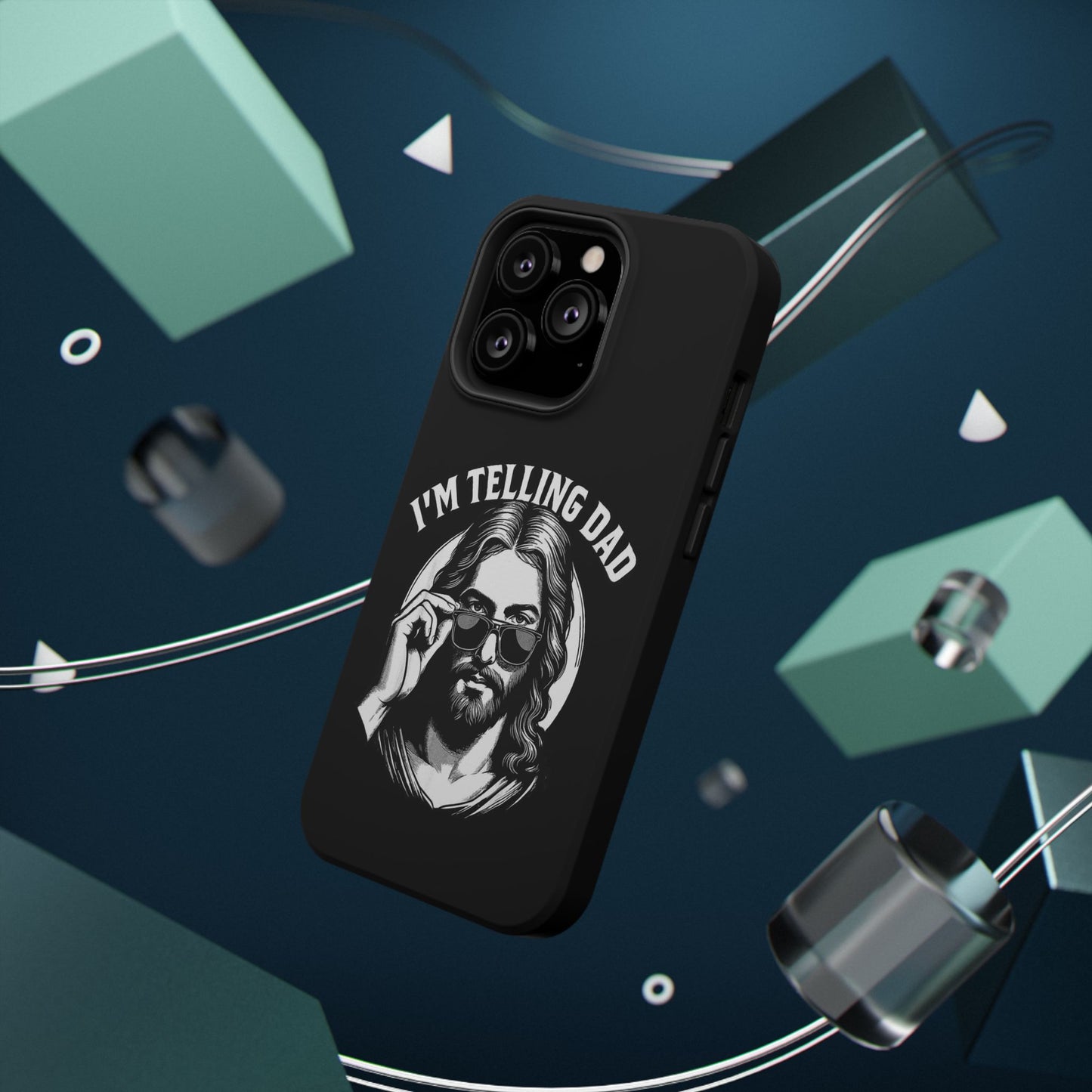 Phone Case — “I’m Telling Dad” Retro Jesus Graphic Impact-Resistant Case