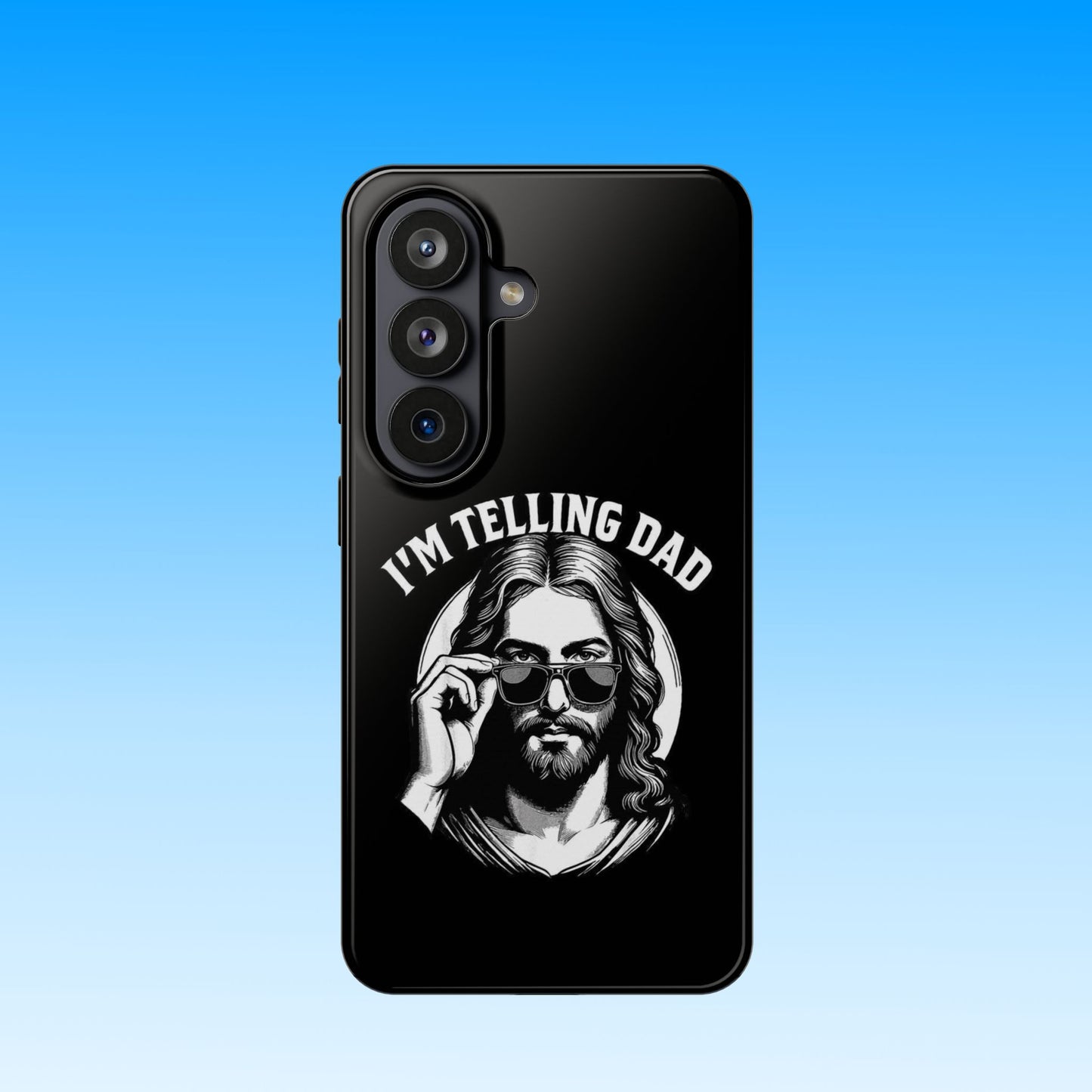 Phone Case — “I’m Telling Dad” Retro Jesus Graphic Impact-Resistant Case