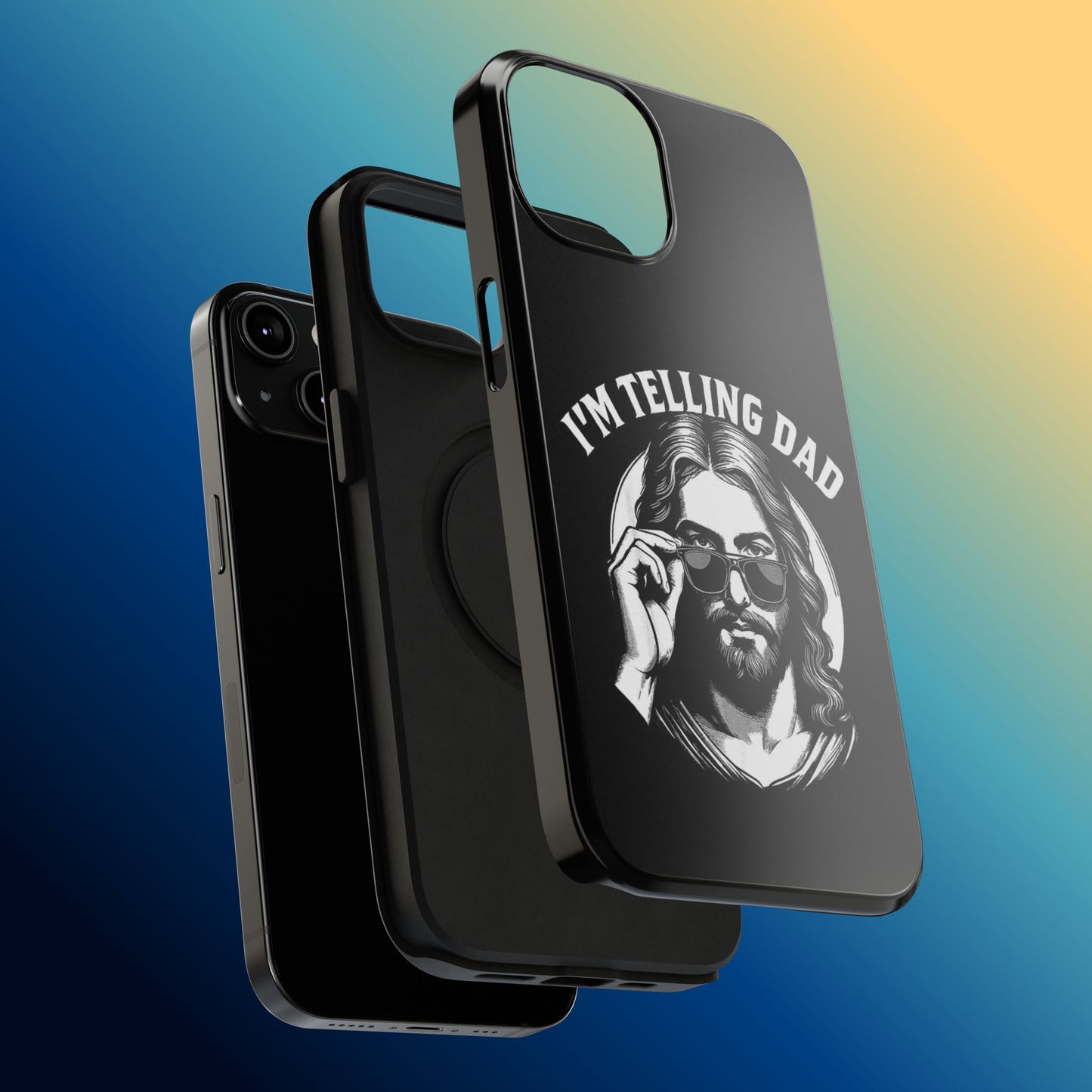 Phone Case — “I’m Telling Dad” Retro Jesus Graphic Impact-Resistant Case