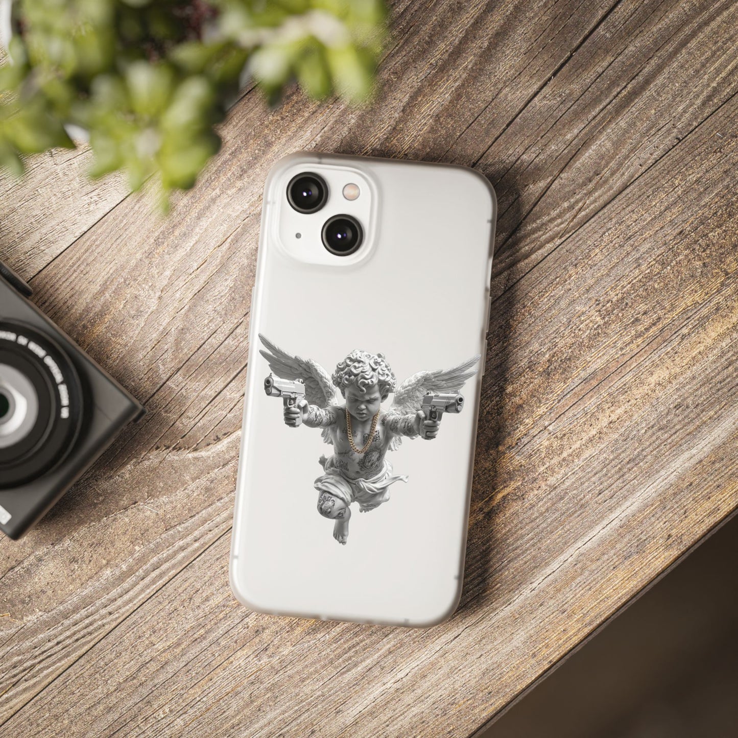 Cherub with Guns Phone Case — Edgy Angel iPhone Case